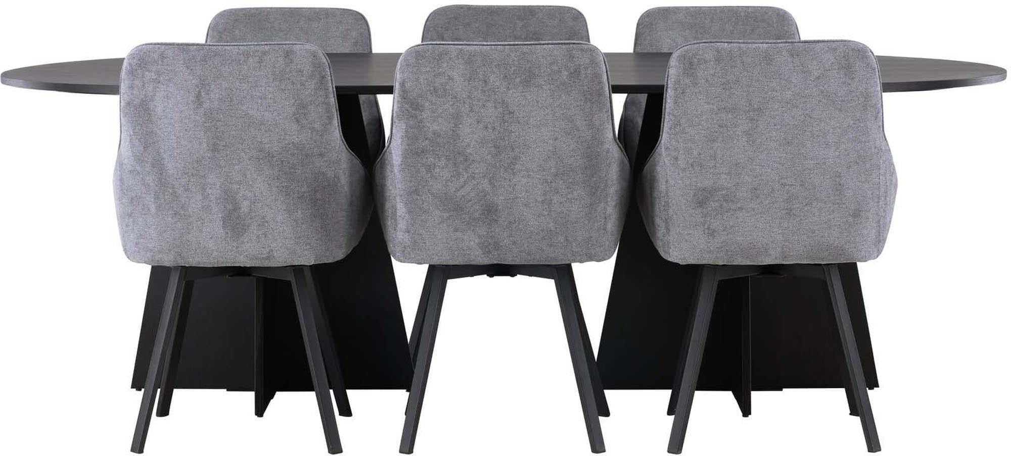 Stilvolles Bootcut Esszimmerset mit Rosie Tisch, 230cm, 6 Stühle.