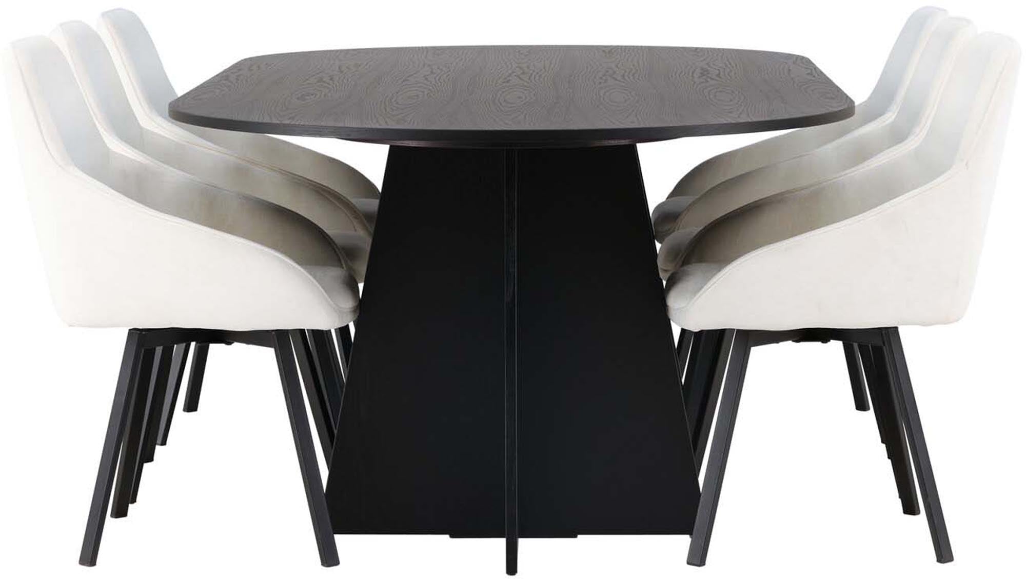 Stilvolles Bootcut Esszimmerset mit Rosie Tisch, 230cm, 6 Stühle.