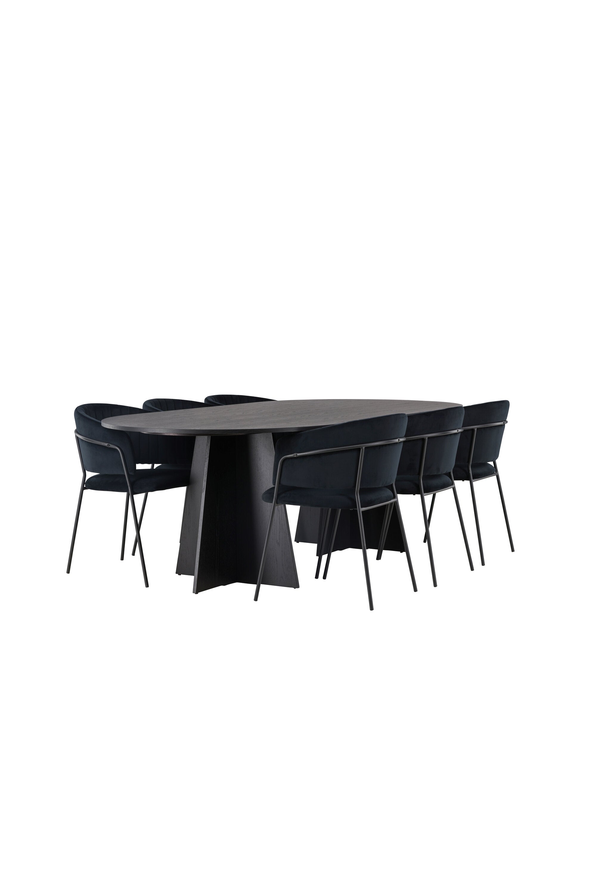 Bootcut Esszimmerset + Selma 230cm/6St. in Schwarz präsentiert im Onlineshop von KAQTU Design AG. Esszimmerset ist von Venture Home