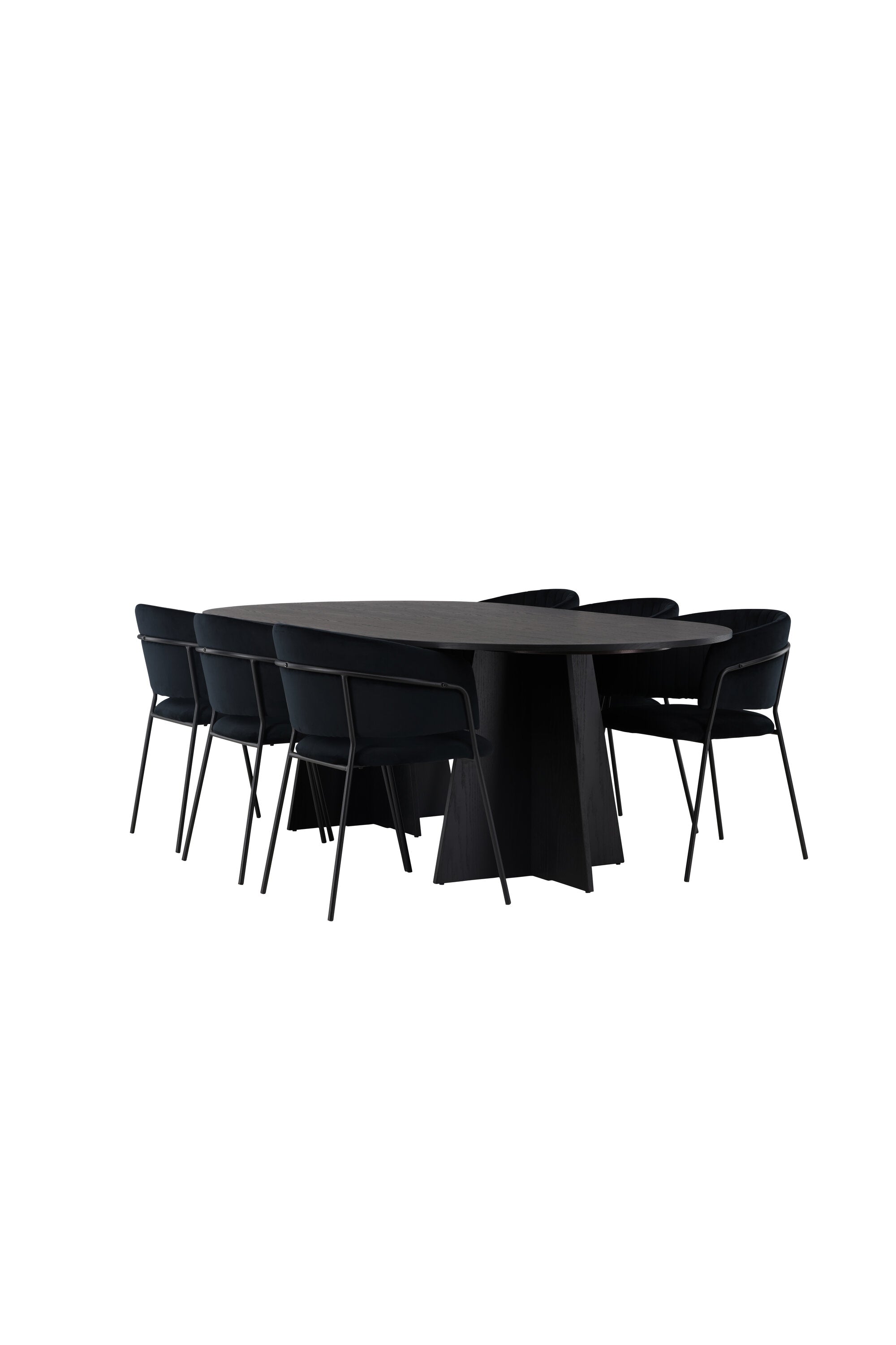 Bootcut Esszimmerset + Selma 230cm/6St. in Schwarz präsentiert im Onlineshop von KAQTU Design AG. Esszimmerset ist von Venture Home