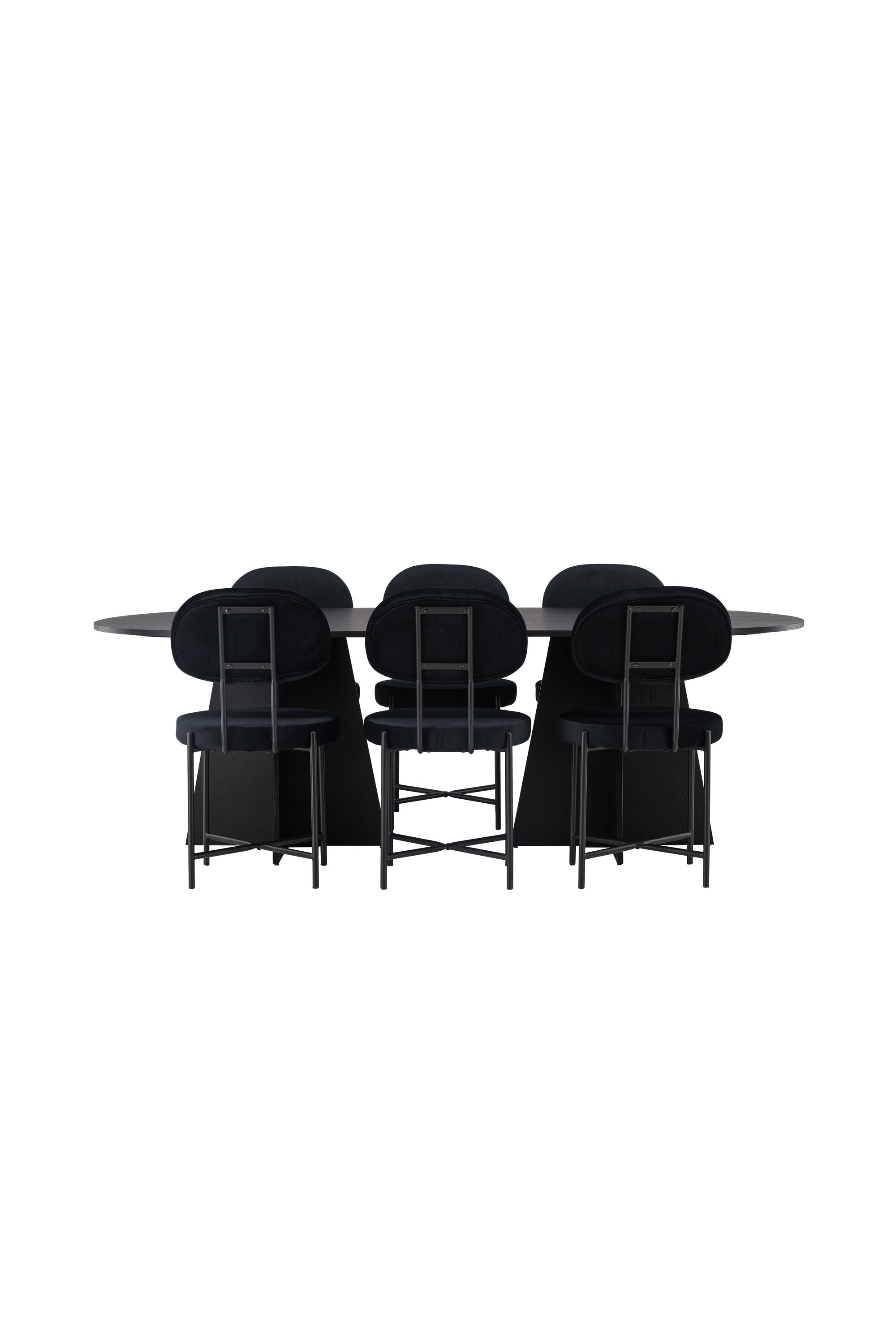 Bootcut Esszimmerset + Stella 230cm/6St. in Schwarz präsentiert im Onlineshop von KAQTU Design AG. Esszimmerset ist von Venture Home