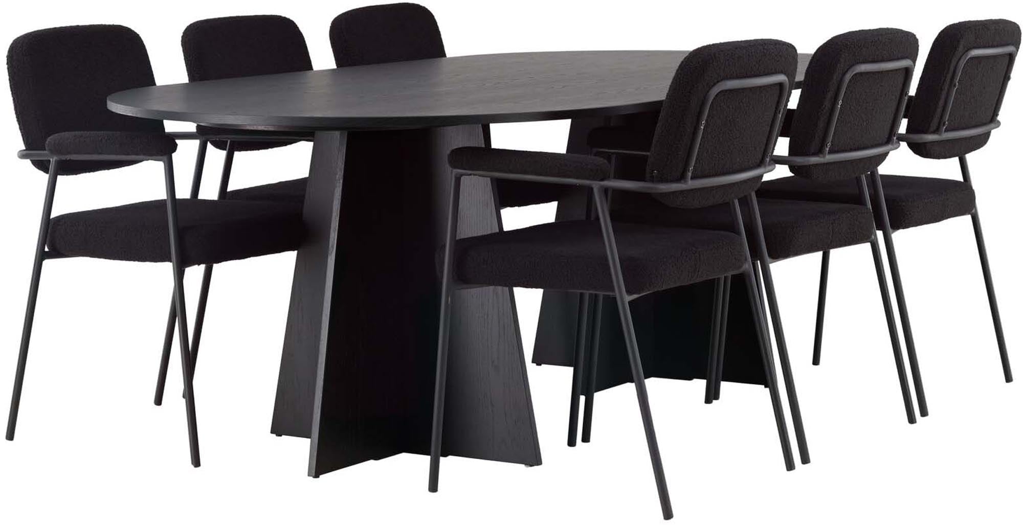 Stilvolles Bootcut Esszimmerset 230cm mit 6 Stühlen von Venture Home.