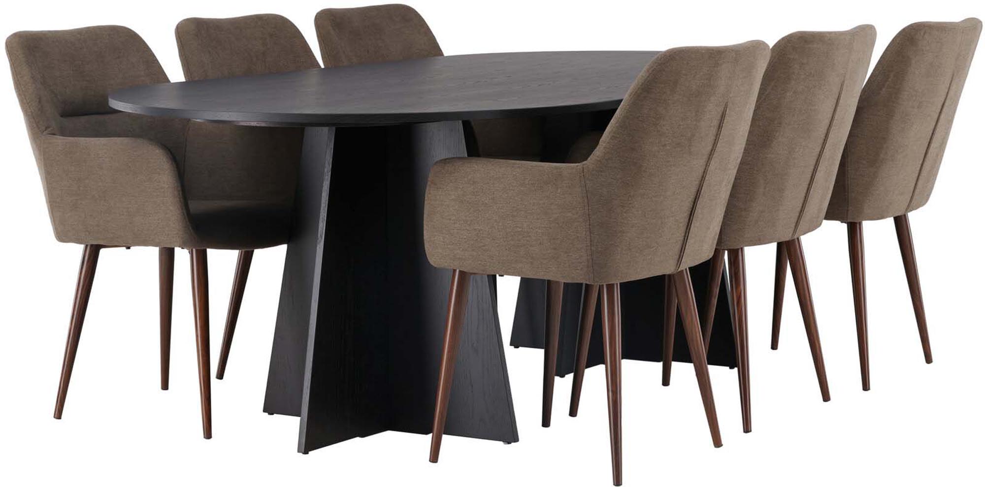 Elegantes Bootcut Esszimmerset von Venture Home: 230cm Tisch und 6 stilvolle Stühle für gesellige Abende und unvergessliche Erinnerungen.