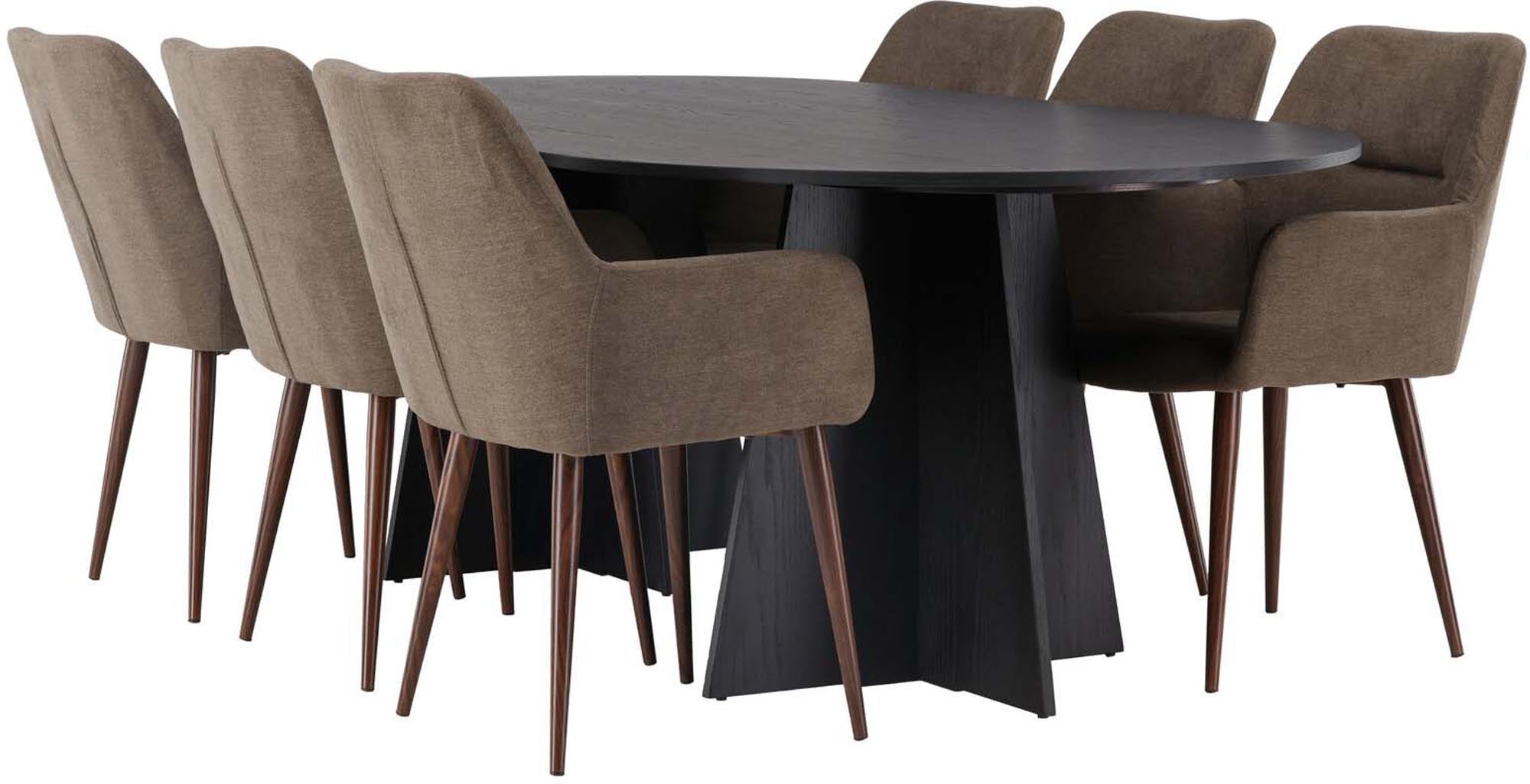 Stilvolles Bootcut Esszimmerset 230cm mit 6 Stühlen von Venture Home.