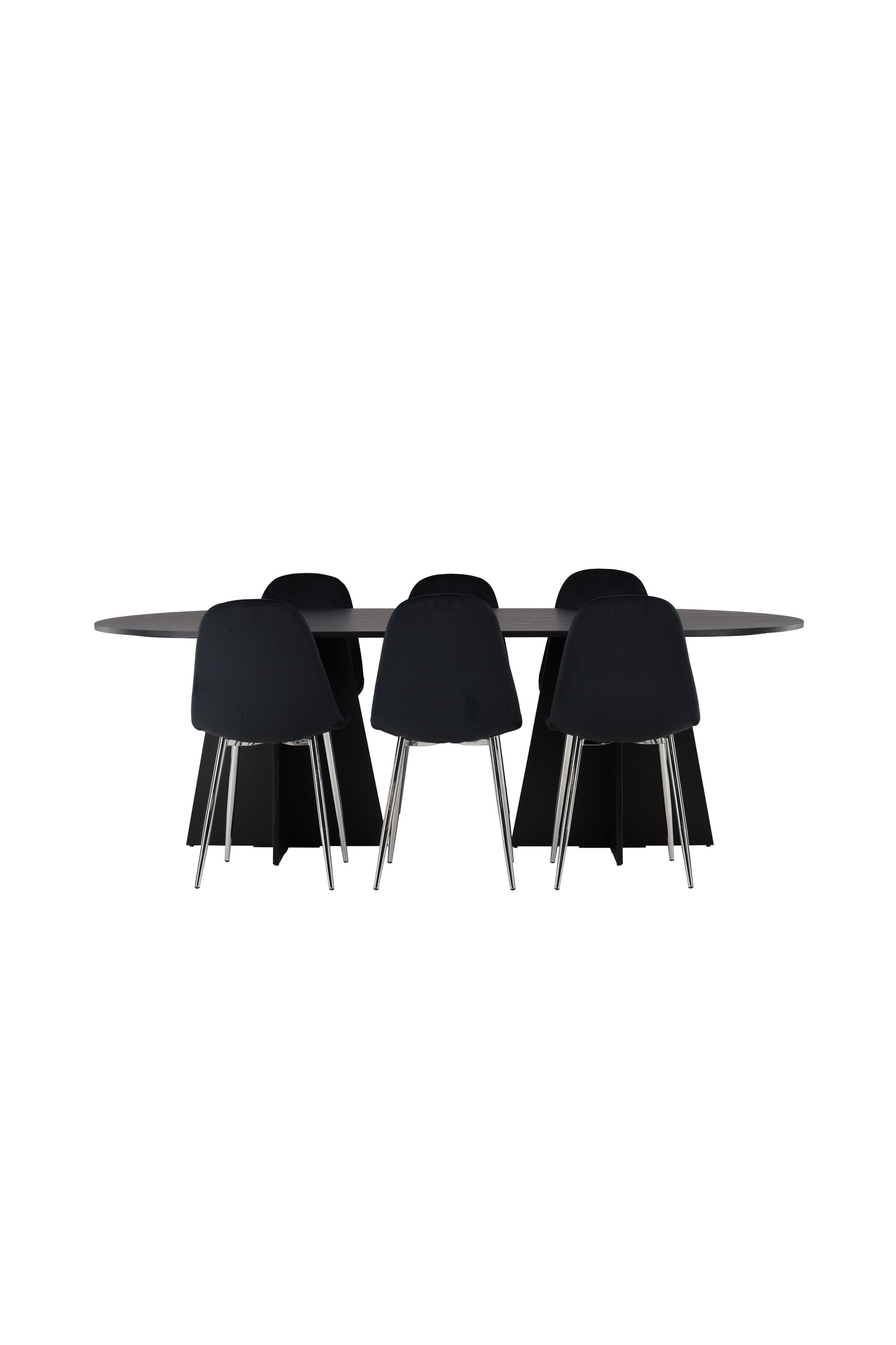 Bootcut Esszimmerset + Polar 230cm/6St. in Schwarzes Silber präsentiert im Onlineshop von KAQTU Design AG. Esszimmerset ist von Venture Home