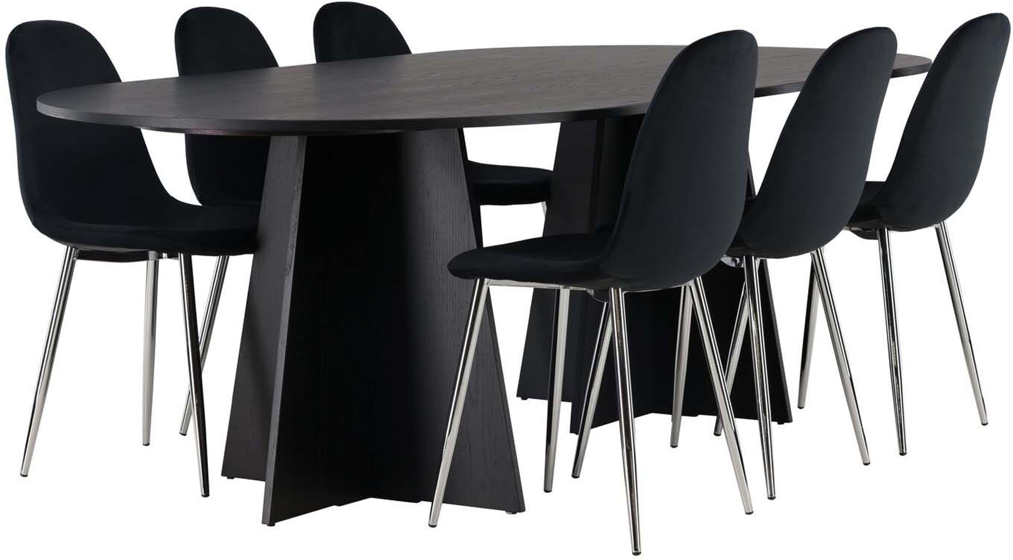 Stilvolles Bootcut Esszimmerset 230cm mit bequemen Polar-Stühlen, ideal für gesellige Runden und modernes Wohndesign.