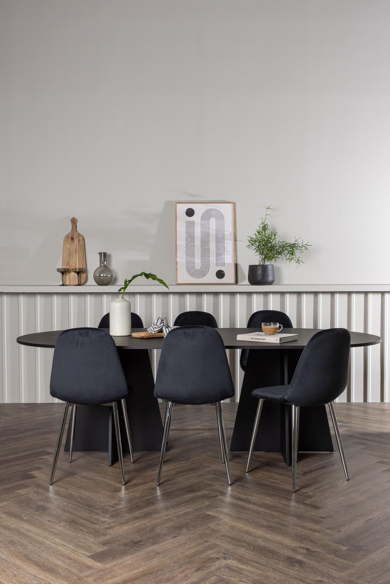 Stilvolles Bootcut Esszimmerset 230cm mit komfortablen Polar-Stühlen für gesellige Runden und unvergessliche Momente.