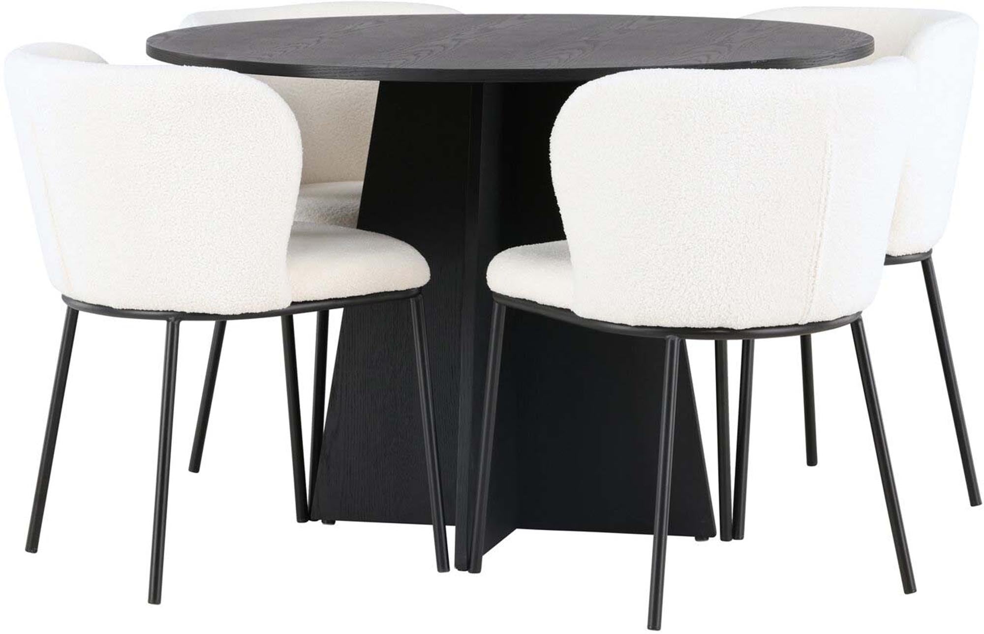 Stilvolles Bootcut Esszimmerset mit Edina Tisch und 4 Stühlen.