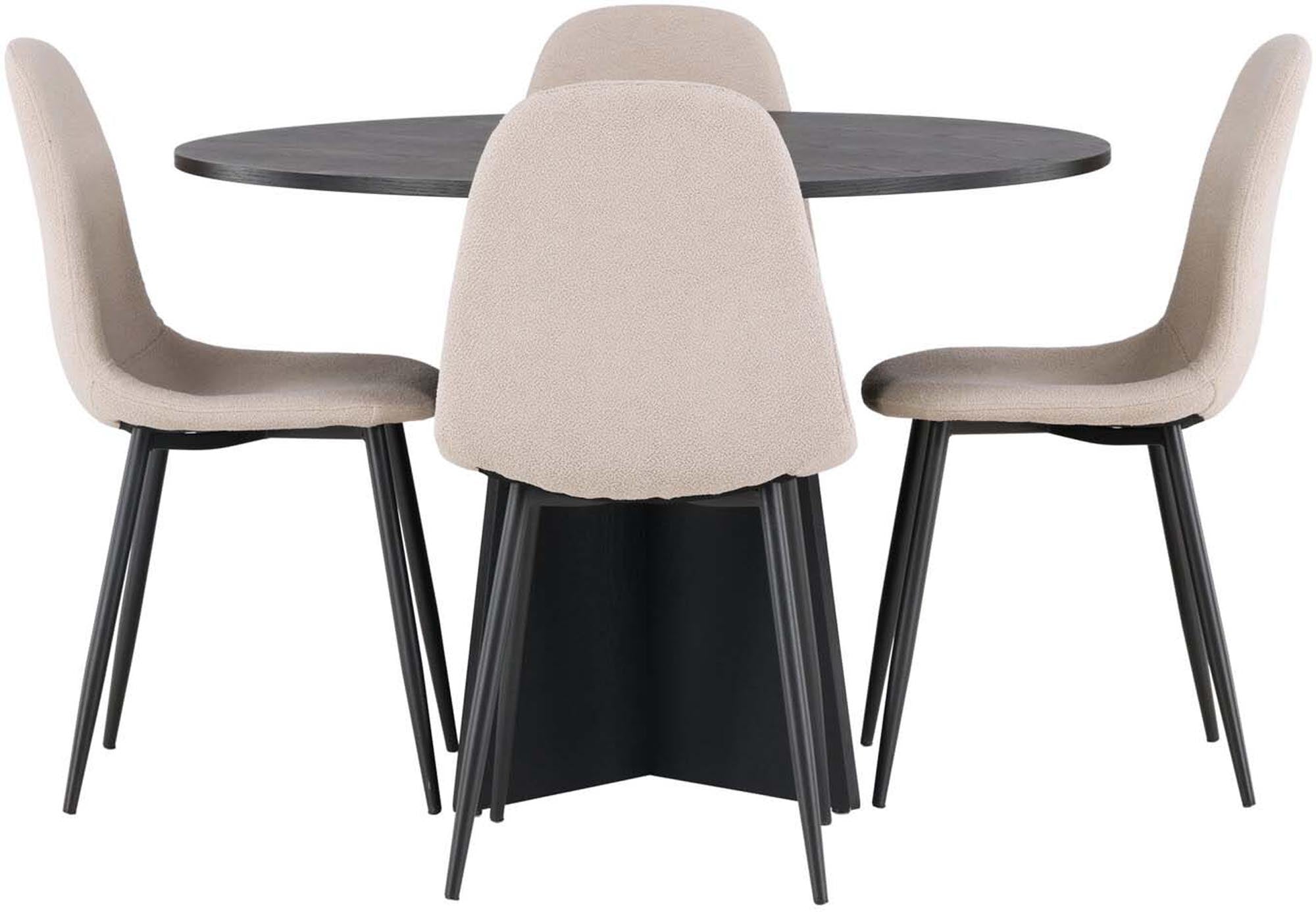 Elegantes Esszimmerset: Bootcut Tisch & 4 Polar Stühle, zeitlos.