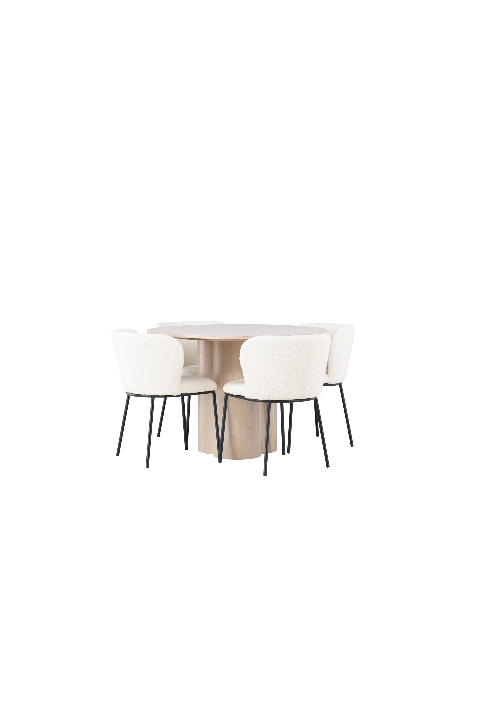 Olivia Esszimmerset + Edina ⌀110cm/4St. in Natur / Schwarz / Weiss präsentiert im Onlineshop von KAQTU Design AG. Esszimmerset ist von Venture Home