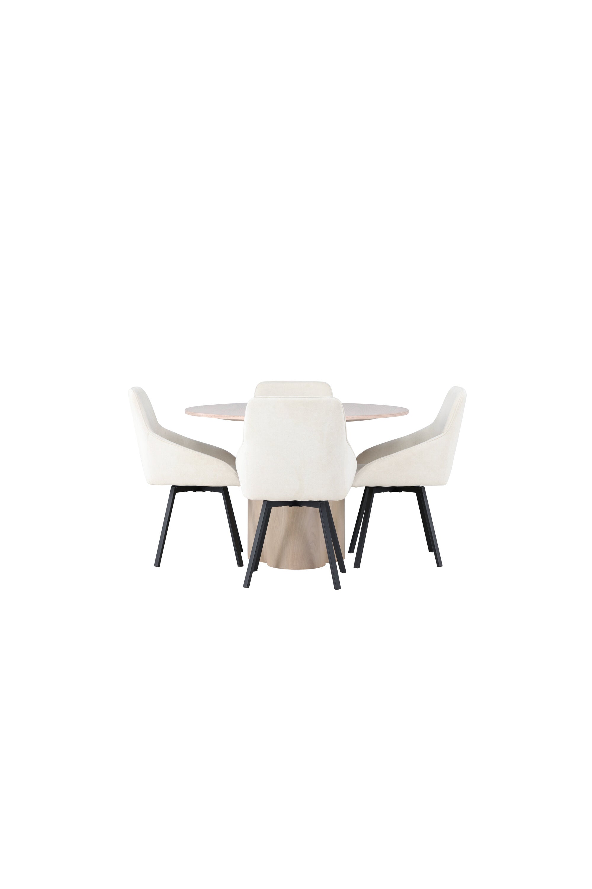 Olivia Esszimmerset + Rosie ⌀110cm/4St. in Natur / Beige / Schwarz präsentiert im Onlineshop von KAQTU Design AG. Esszimmerset ist von Venture Home