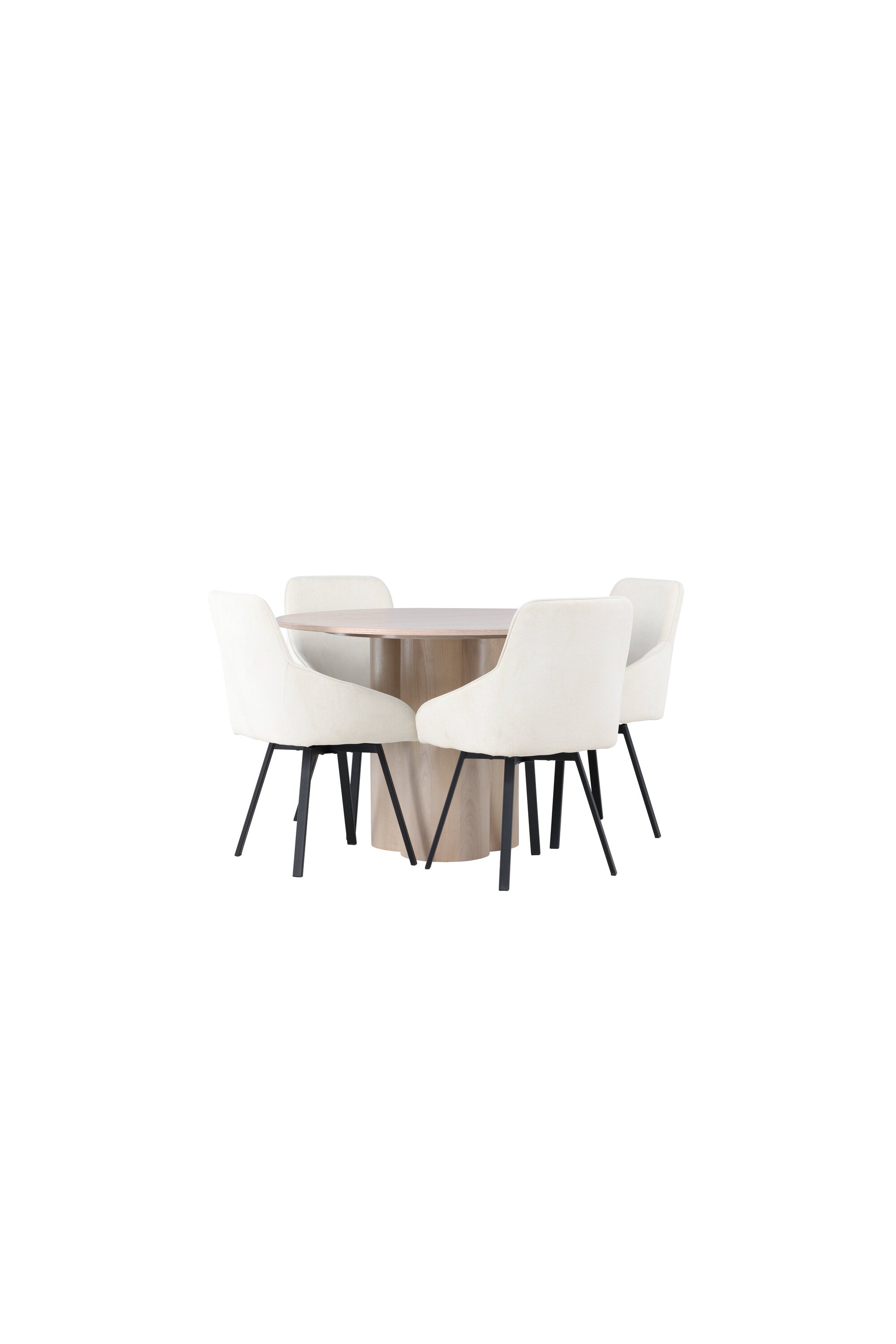 Olivia Esszimmerset + Rosie ⌀110cm/4St. in Natur / Beige / Schwarz präsentiert im Onlineshop von KAQTU Design AG. Esszimmerset ist von Venture Home