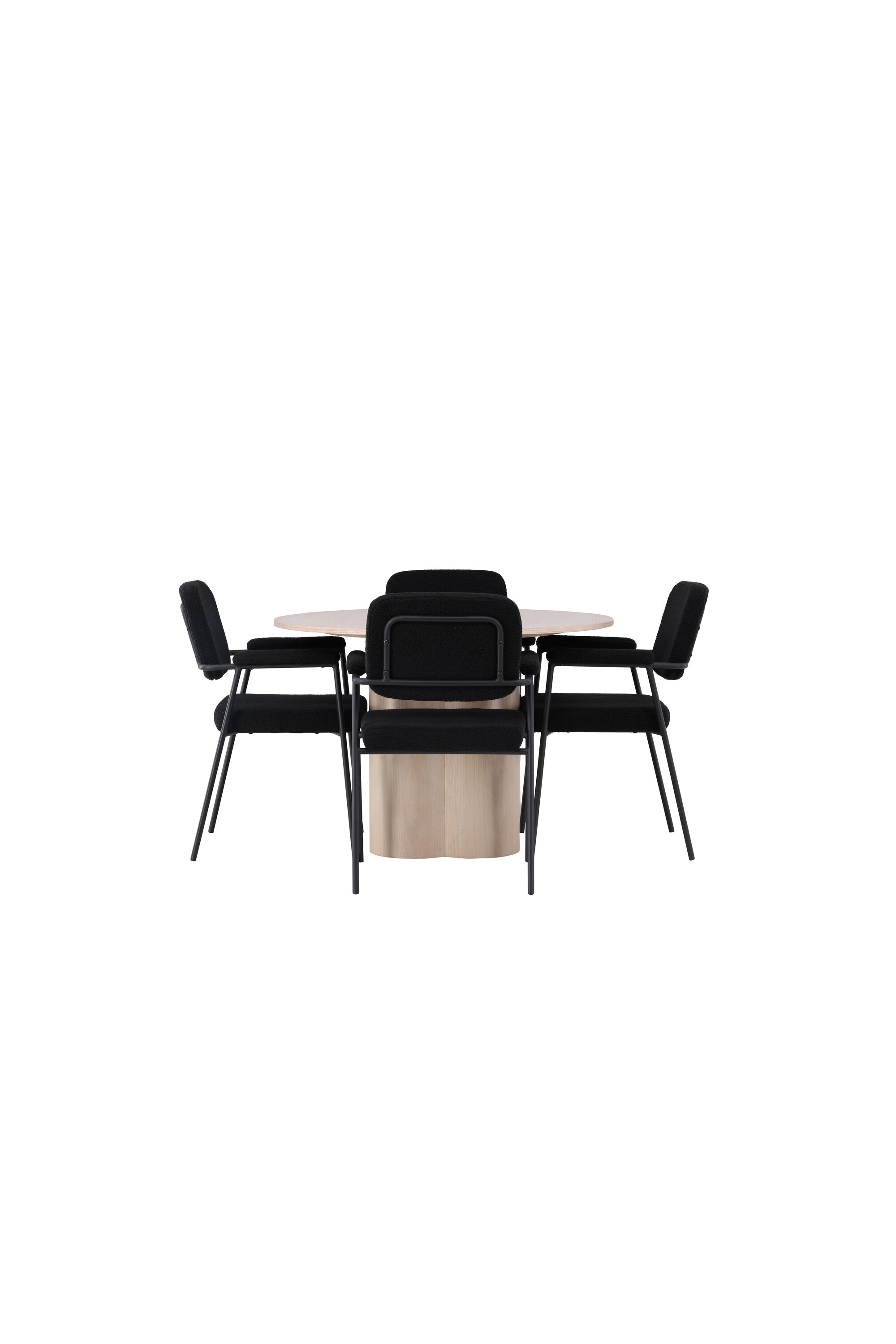 Olivia Esszimmerset + Yesterday ⌀110cm/4St. in Natur / Schwarz präsentiert im Onlineshop von KAQTU Design AG. Esszimmerset ist von Venture Home