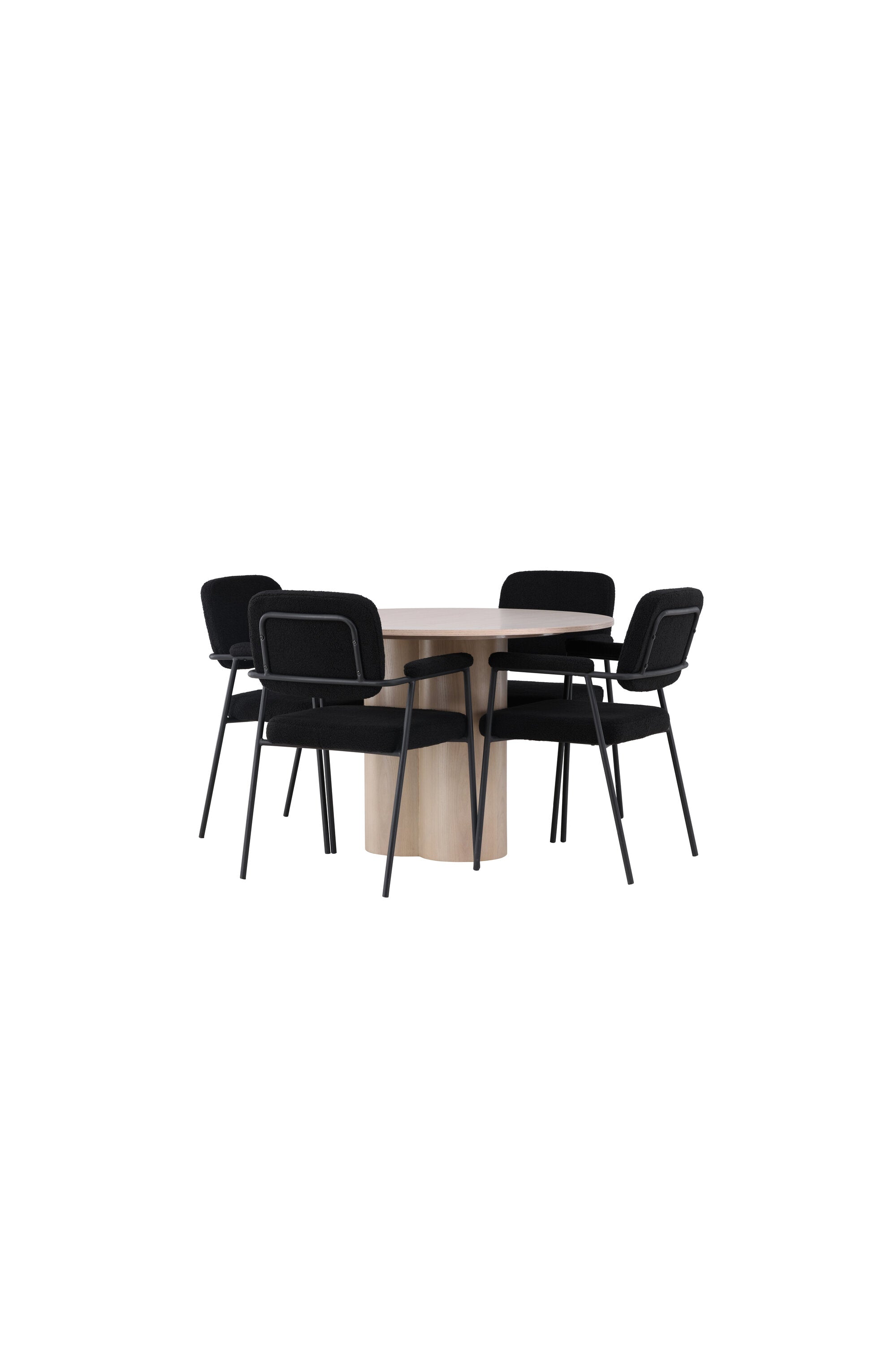 Olivia Esszimmerset + Yesterday ⌀110cm/4St. in Natur / Schwarz präsentiert im Onlineshop von KAQTU Design AG. Esszimmerset ist von Venture Home