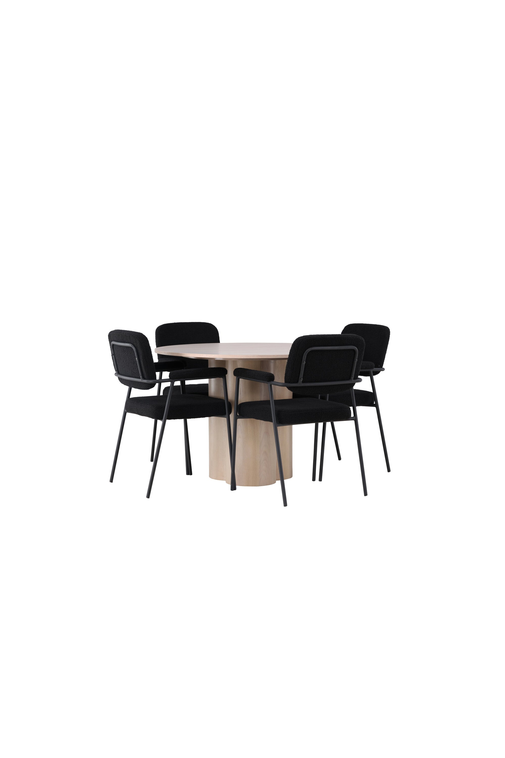 Olivia Esszimmerset + Yesterday ⌀110cm/4St. in Natur / Schwarz präsentiert im Onlineshop von KAQTU Design AG. Esszimmerset ist von Venture Home