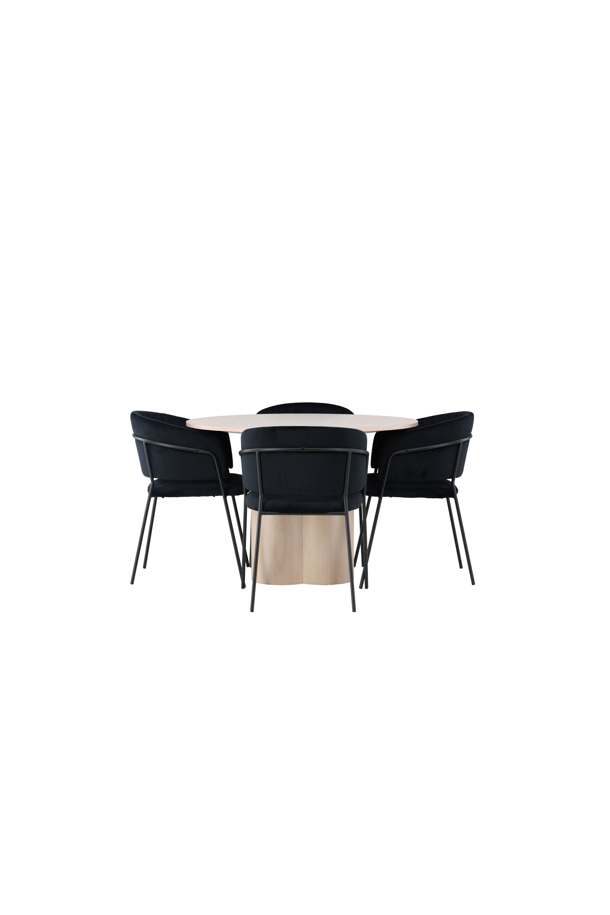 Olivia Esszimmerset + Selma ⌀110cm/4St. in Natur / Schwarz präsentiert im Onlineshop von KAQTU Design AG. Esszimmerset ist von Venture Home