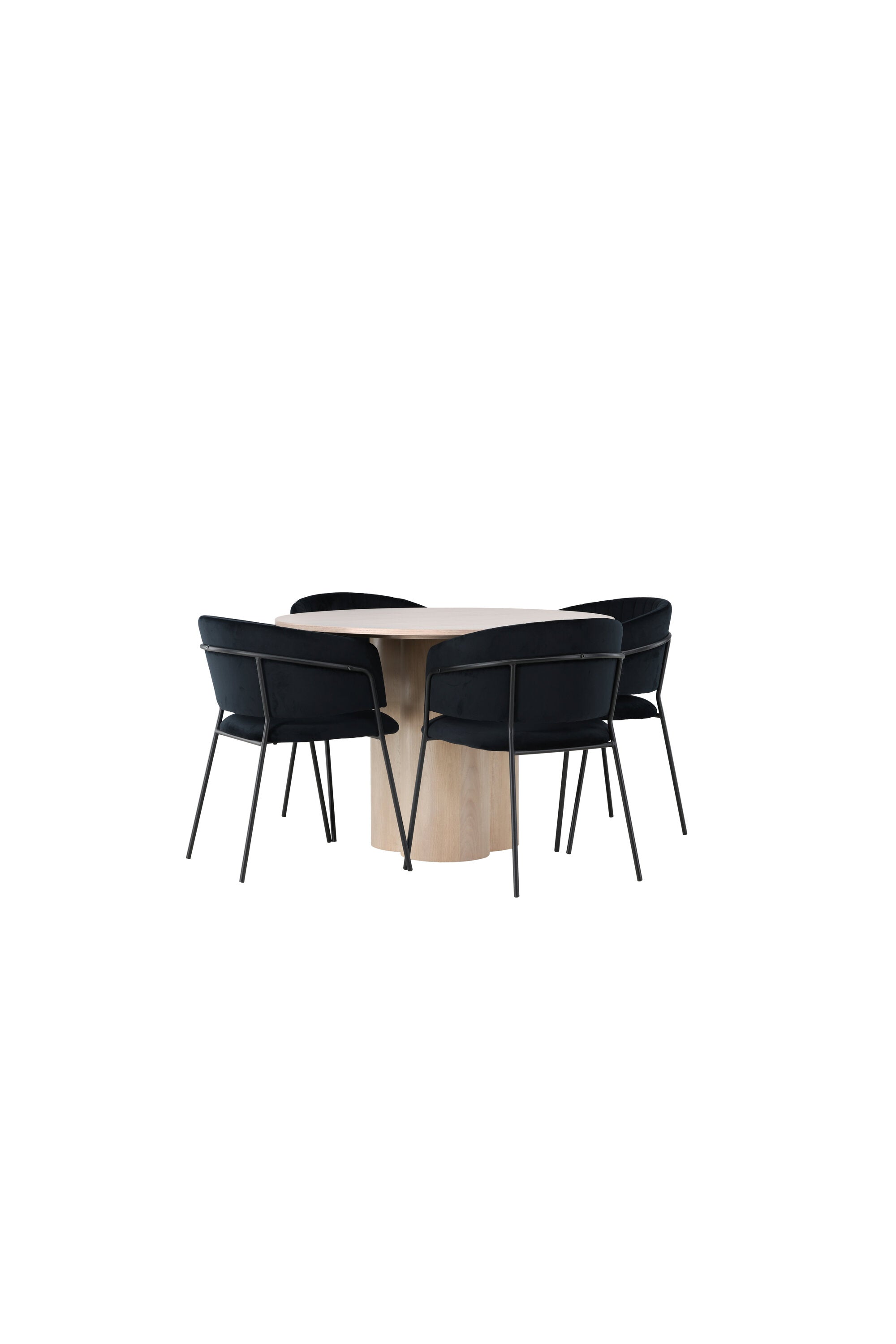 Olivia Esszimmerset + Selma ⌀110cm/4St. in Natur / Schwarz präsentiert im Onlineshop von KAQTU Design AG. Esszimmerset ist von Venture Home