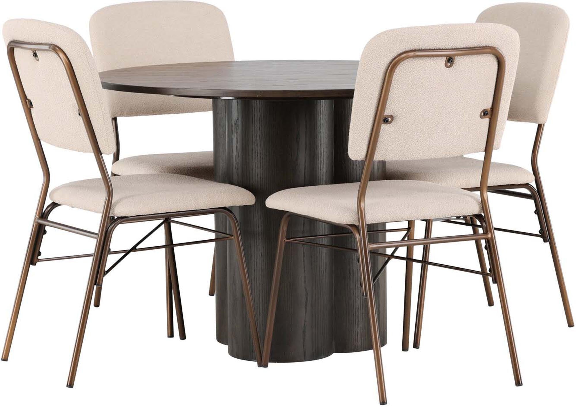 Modernes Olivia Esszimmerset für gesellige Runden zu viert.