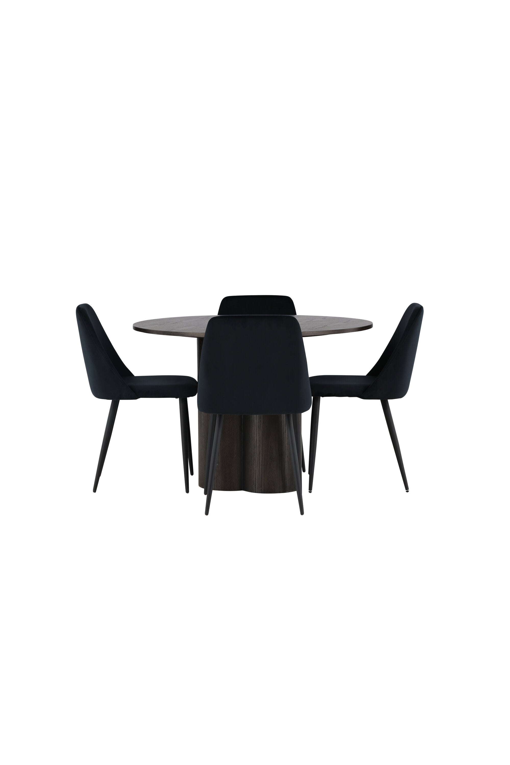 Olivia Esszimmerset + Night ⌀110cm/4St. in Braun / Schwarz präsentiert im Onlineshop von KAQTU Design AG. Esszimmerset ist von Venture Home