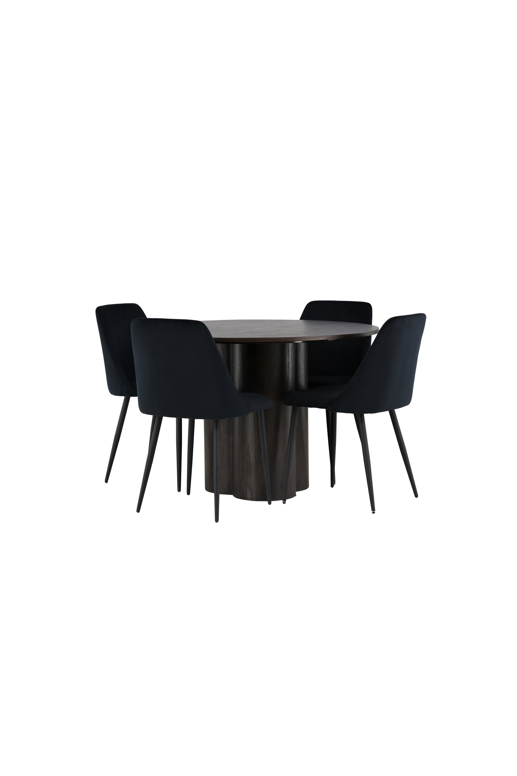 Olivia Esszimmerset + Night ⌀110cm/4St. in Braun / Schwarz präsentiert im Onlineshop von KAQTU Design AG. Esszimmerset ist von Venture Home