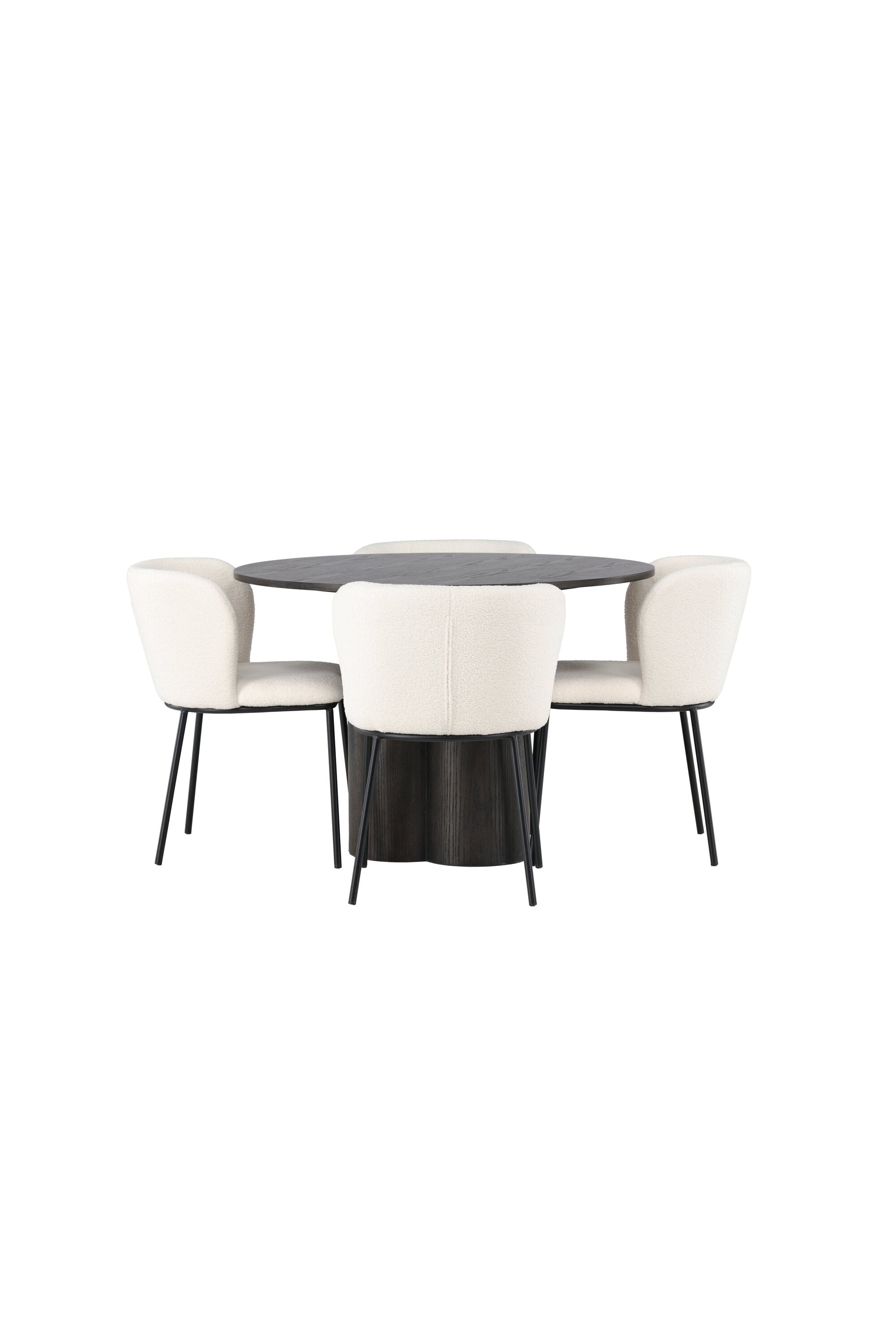 Olivia Esszimmerset + Edina ⌀110cm/4St. in Braun / Schwarz / Weiss präsentiert im Onlineshop von KAQTU Design AG. Esszimmerset ist von Venture Home