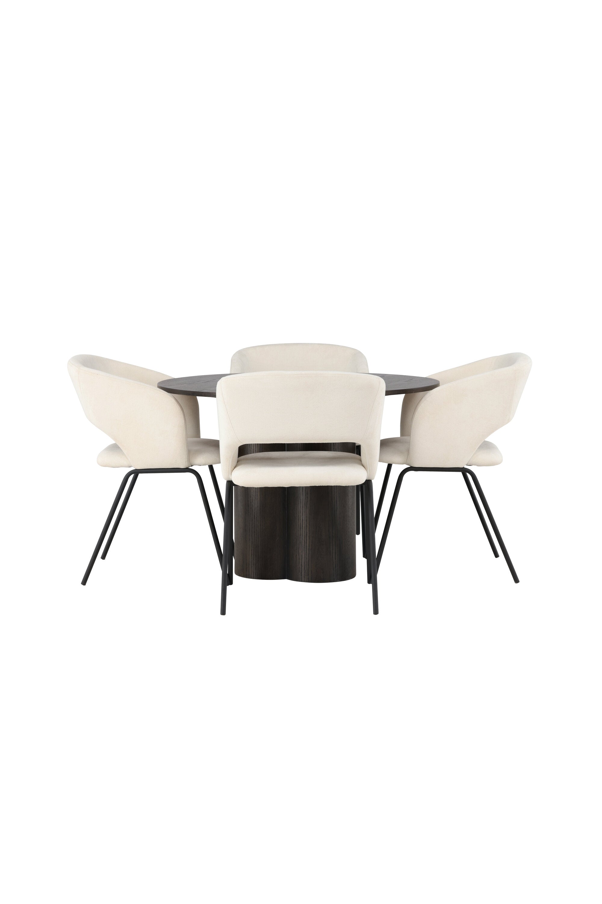 Olivia Esszimmerset + Day ⌀110cm/4St. in Braun / Schwarz / Weiss präsentiert im Onlineshop von KAQTU Design AG. Esszimmerset ist von Venture Home