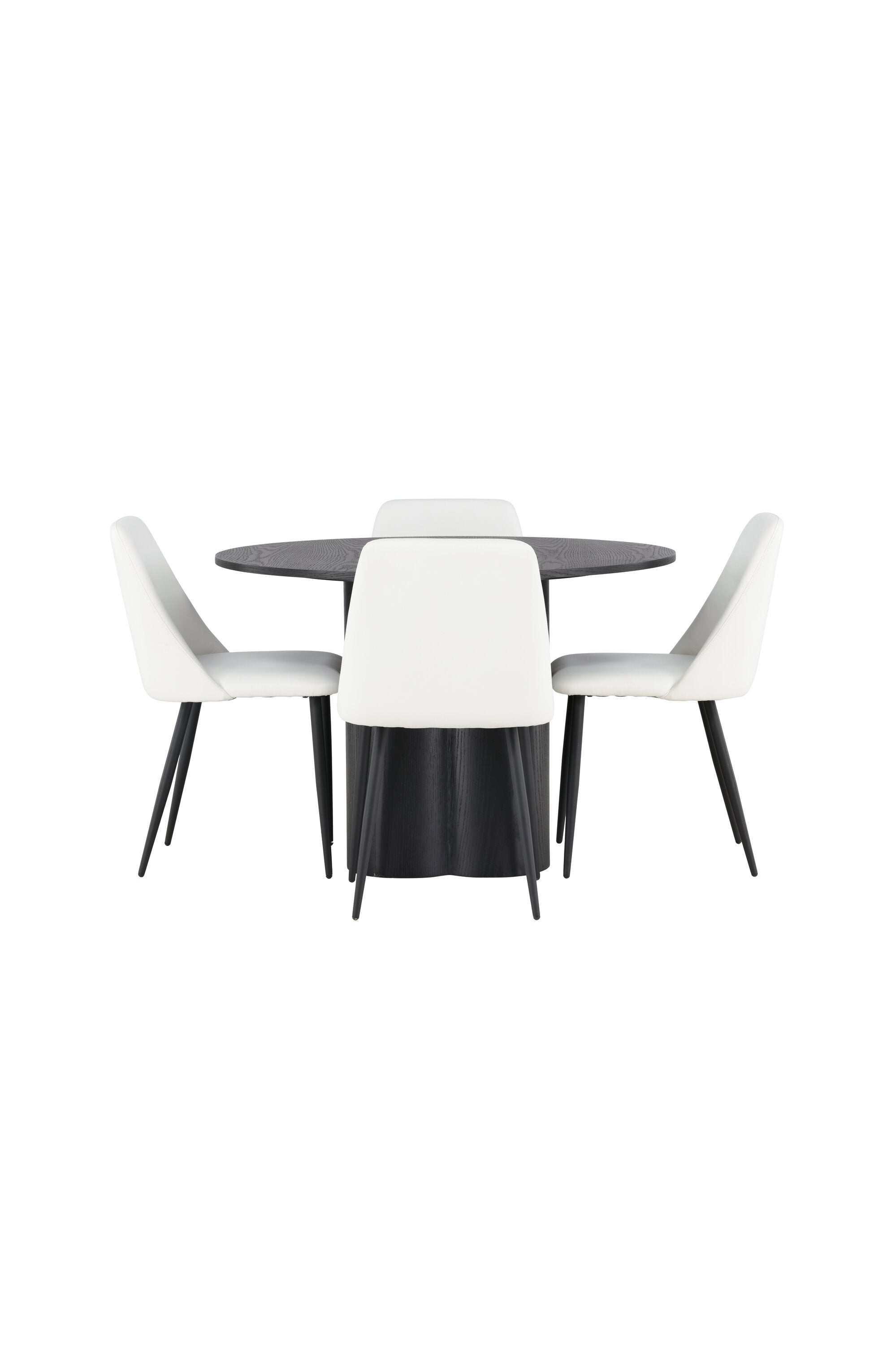 Olivia Esszimmerset + Night ⌀110cm/4St. in Schwarz / Weiss präsentiert im Onlineshop von KAQTU Design AG. Esszimmerset ist von Venture Home