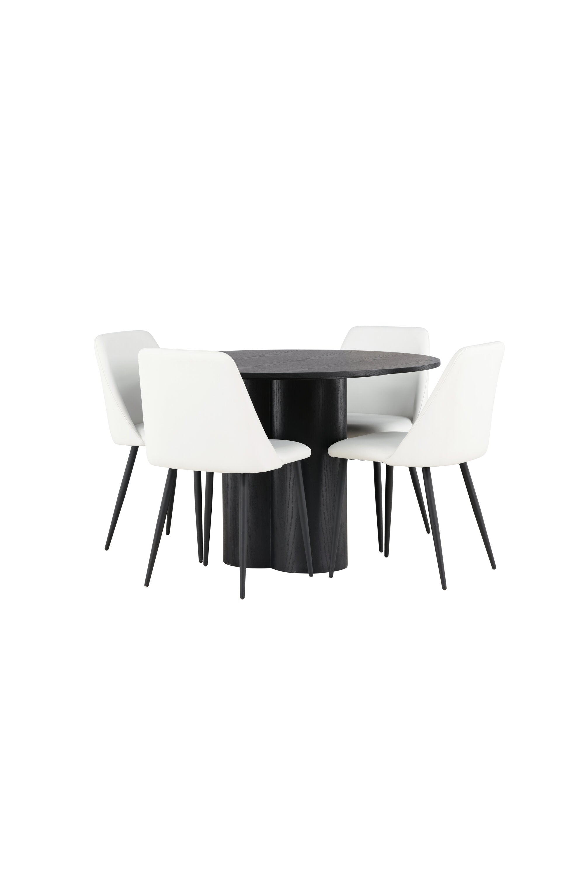 Olivia Esszimmerset + Night ⌀110cm/4St. in Schwarz / Weiss präsentiert im Onlineshop von KAQTU Design AG. Esszimmerset ist von Venture Home