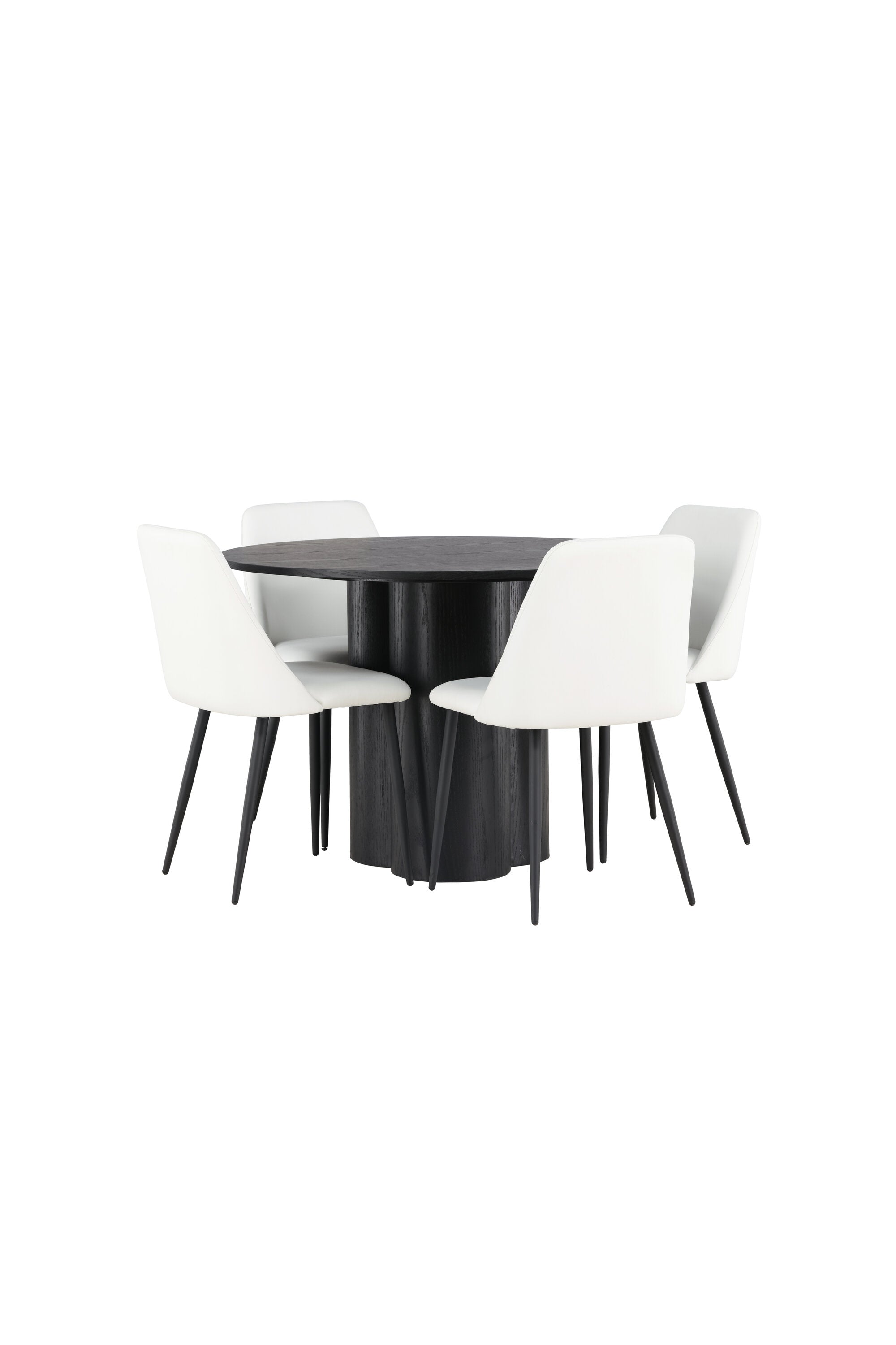 Olivia Esszimmerset + Night ⌀110cm/4St. in Schwarz / Weiss präsentiert im Onlineshop von KAQTU Design AG. Esszimmerset ist von Venture Home