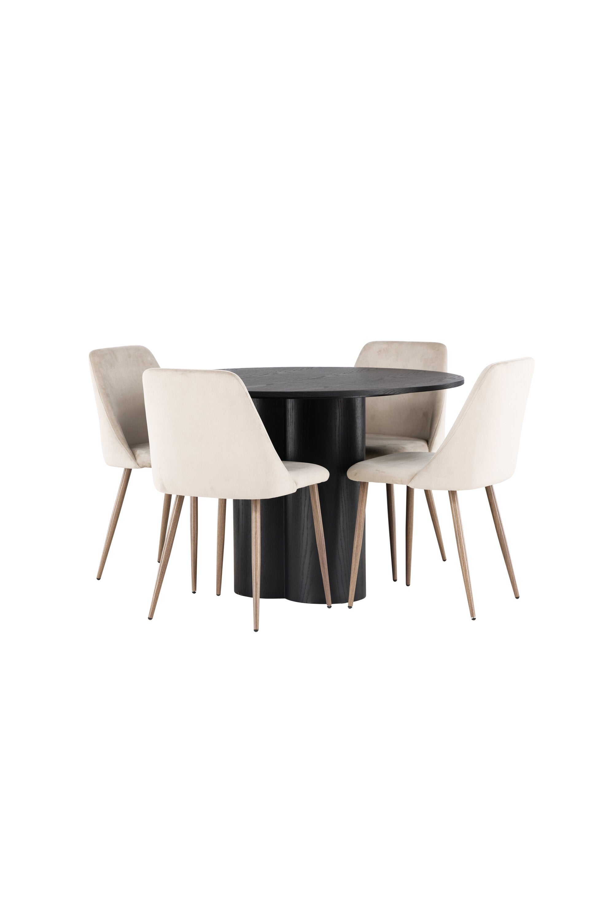 Olivia Esszimmerset + Night ⌀110cm/4St. in Braun / Walnuss präsentiert im Onlineshop von KAQTU Design AG. Esszimmerset ist von Venture Home