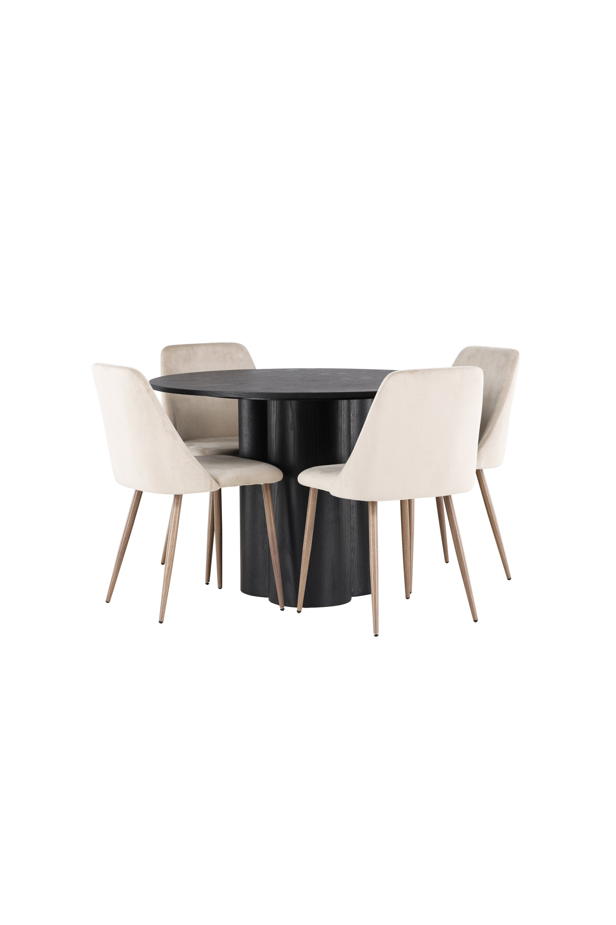 Olivia Esszimmerset + Night ⌀110cm/4St. in Braun / Walnuss präsentiert im Onlineshop von KAQTU Design AG. Esszimmerset ist von Venture Home