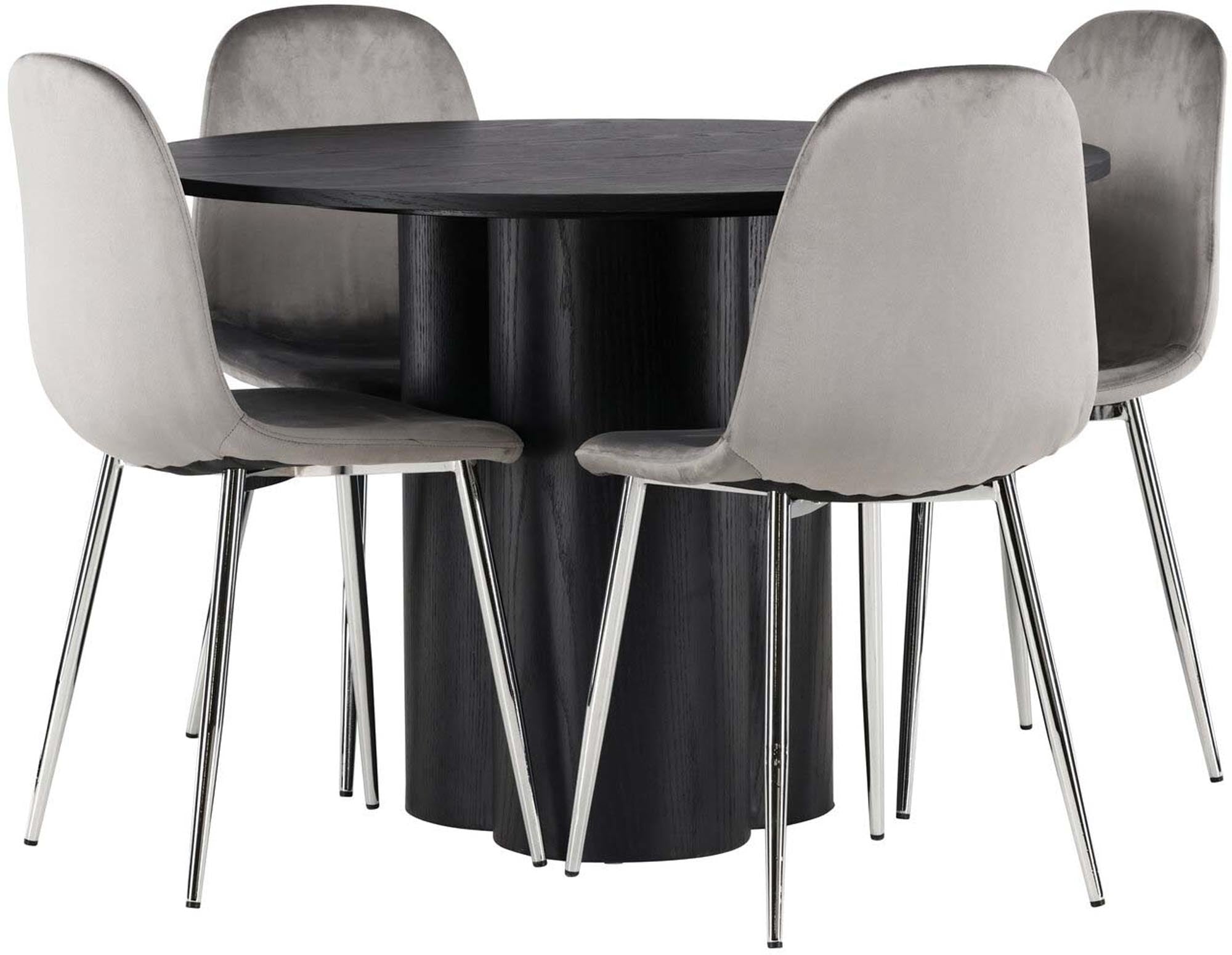 Stilvolles Olivia Esszimmerset mit rundem Tisch für 4 Personen.