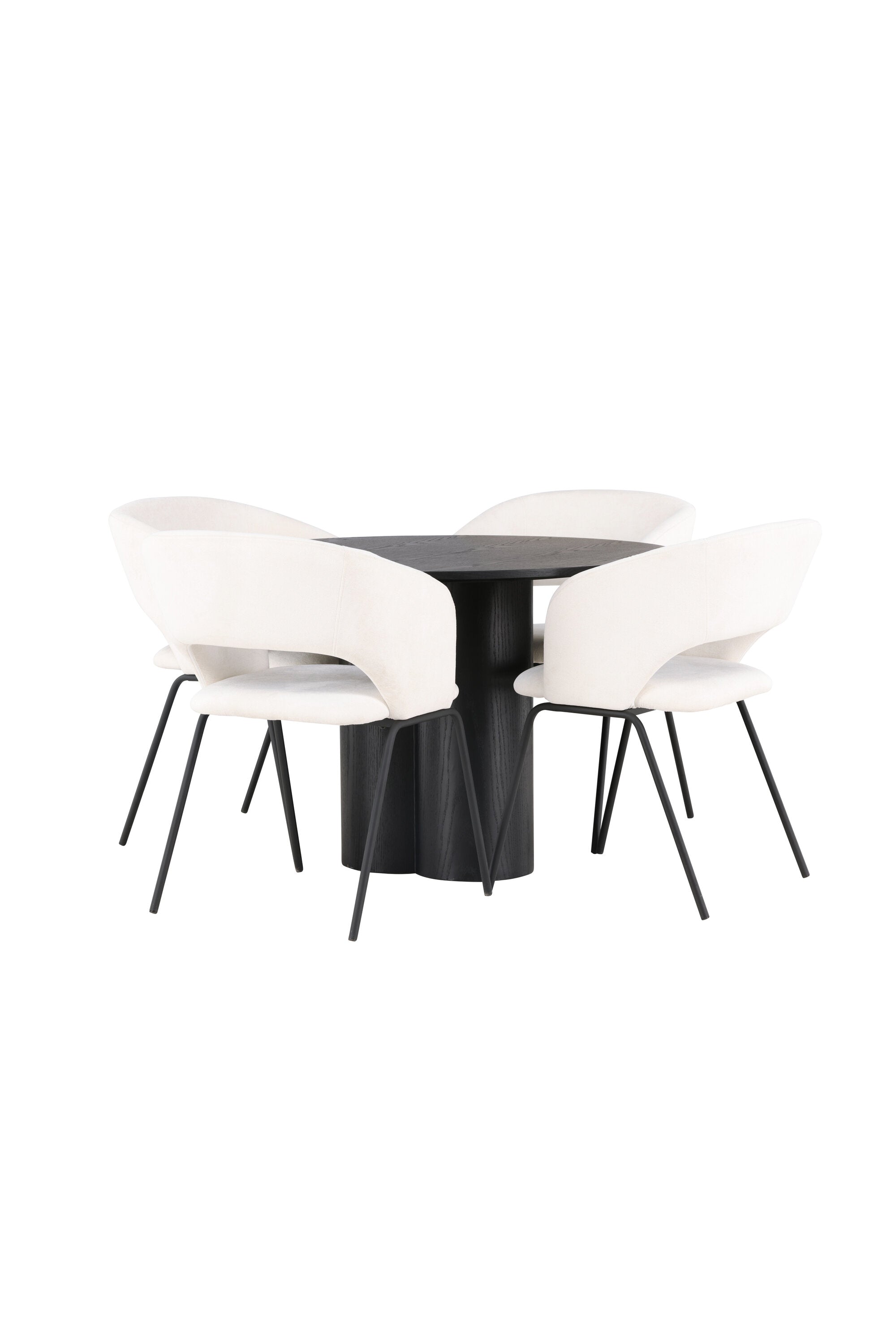Olivia Esszimmerset + Day ⌀110cm/4St. in Schwarz / Weiss präsentiert im Onlineshop von KAQTU Design AG. Esszimmerset ist von Venture Home