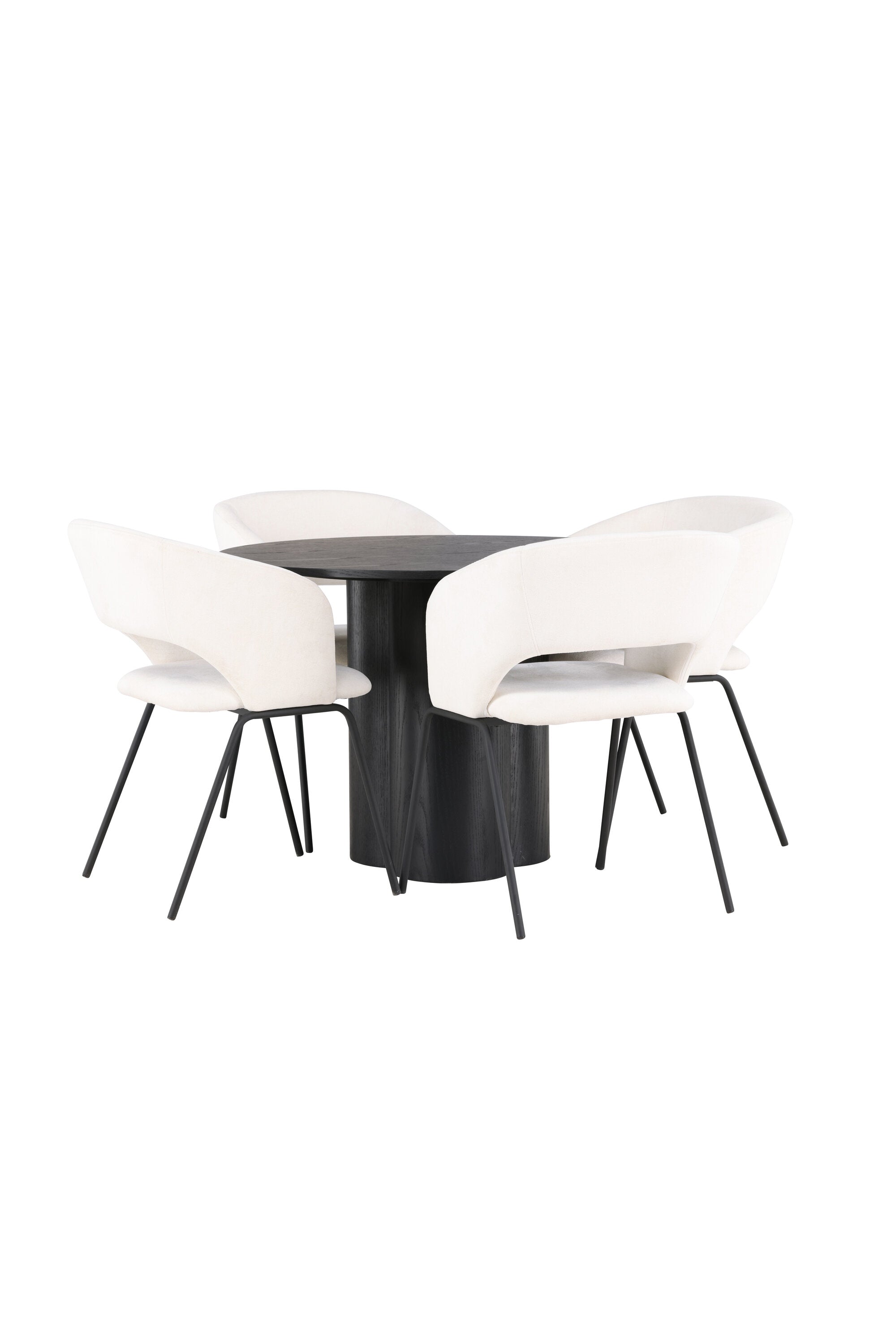 Olivia Esszimmerset + Day ⌀110cm/4St. in Schwarz / Weiss präsentiert im Onlineshop von KAQTU Design AG. Esszimmerset ist von Venture Home