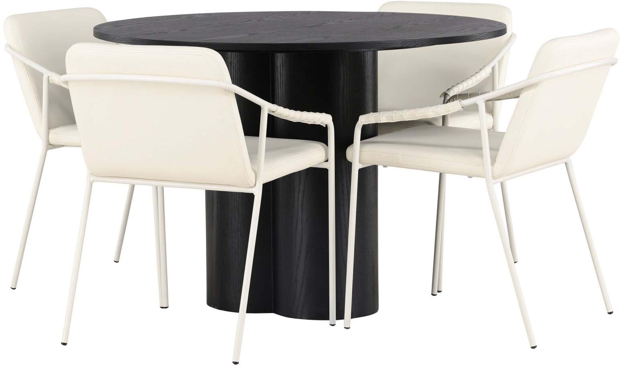 Modernes Olivia Esszimmerset mit Tvist Tisch, 110cm, 4 Stühle.