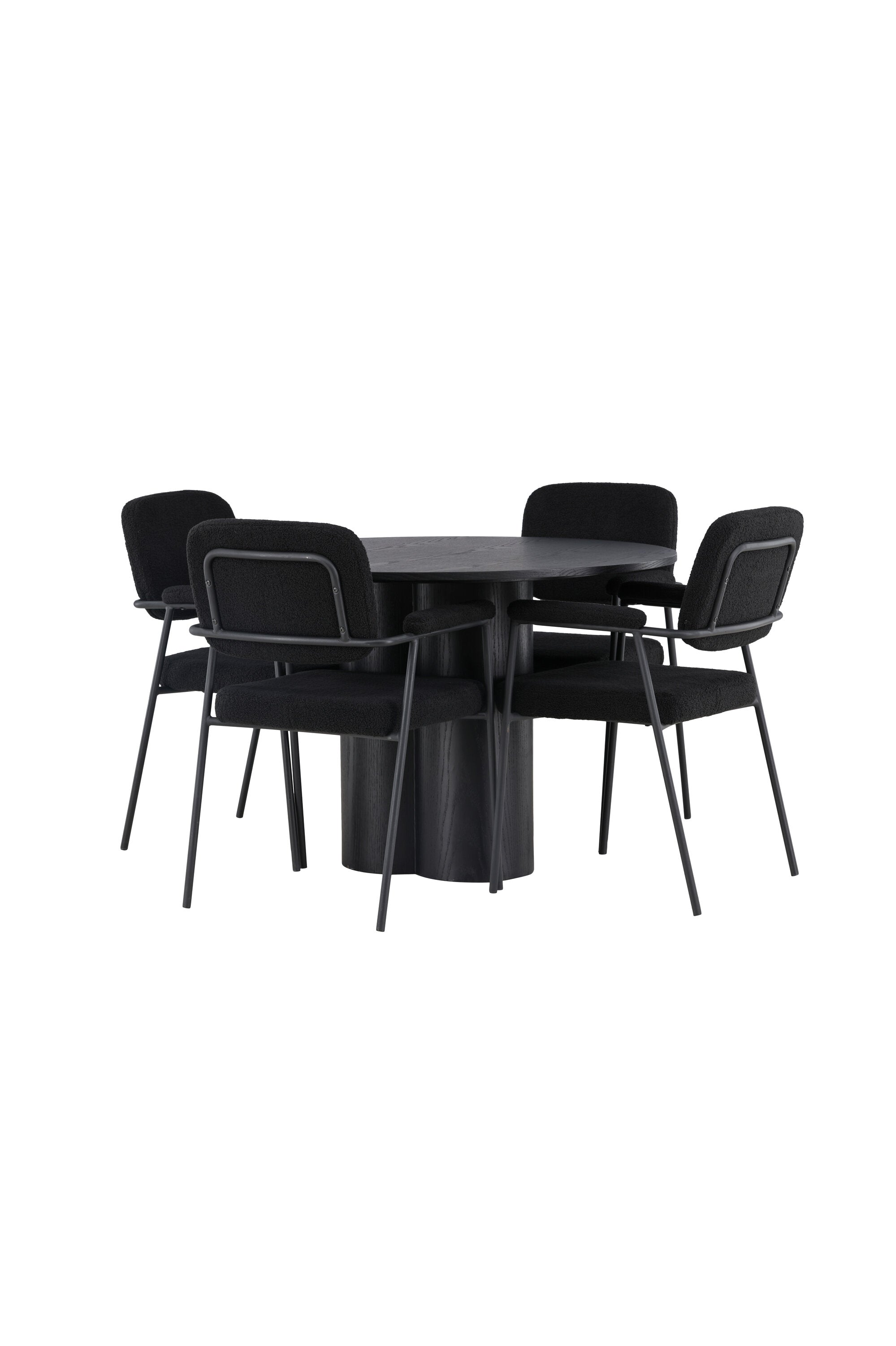 Olivia Esszimmerset + Yesterday ⌀110cm/4St. in Schwarz präsentiert im Onlineshop von KAQTU Design AG. Esszimmerset ist von Venture Home