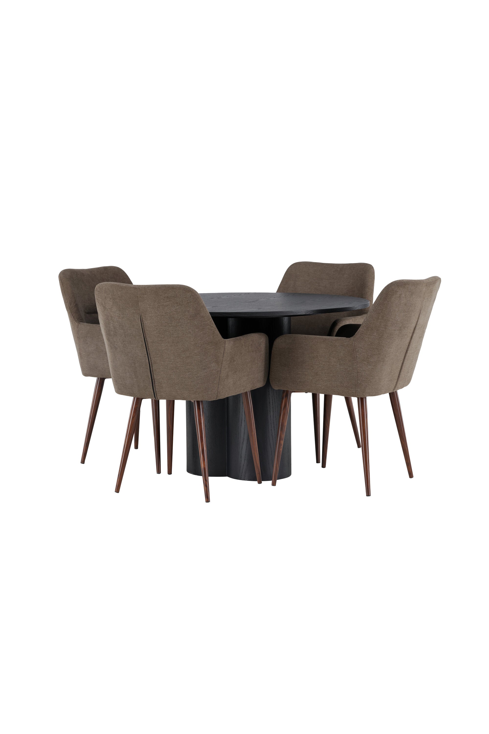 Olivia Esszimmerset + Tomorrow ⌀110cm/4St. in Braun präsentiert im Onlineshop von KAQTU Design AG. Esszimmerset ist von Venture Home
