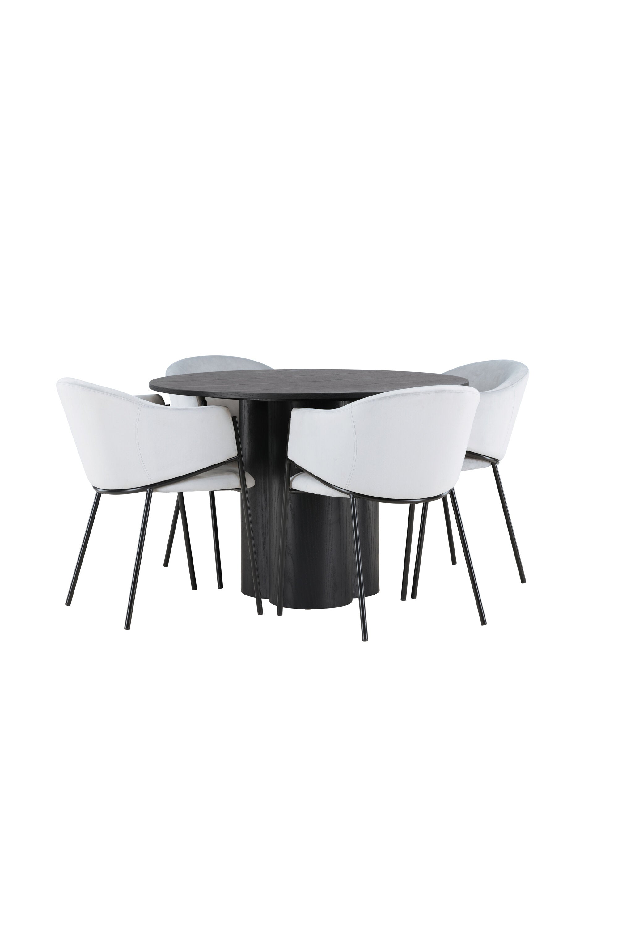 Olivia Esszimmerset ⌀110cm/4St. in Schwarzgrau präsentiert im Onlineshop von KAQTU Design AG. Esszimmerset ist von Venture Home