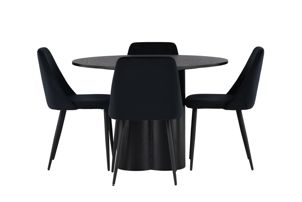 Olivia Esszimmerset + Night ⌀110cm/4St. in Schwarz präsentiert im Onlineshop von KAQTU Design AG. Esszimmerset ist von Venture Home