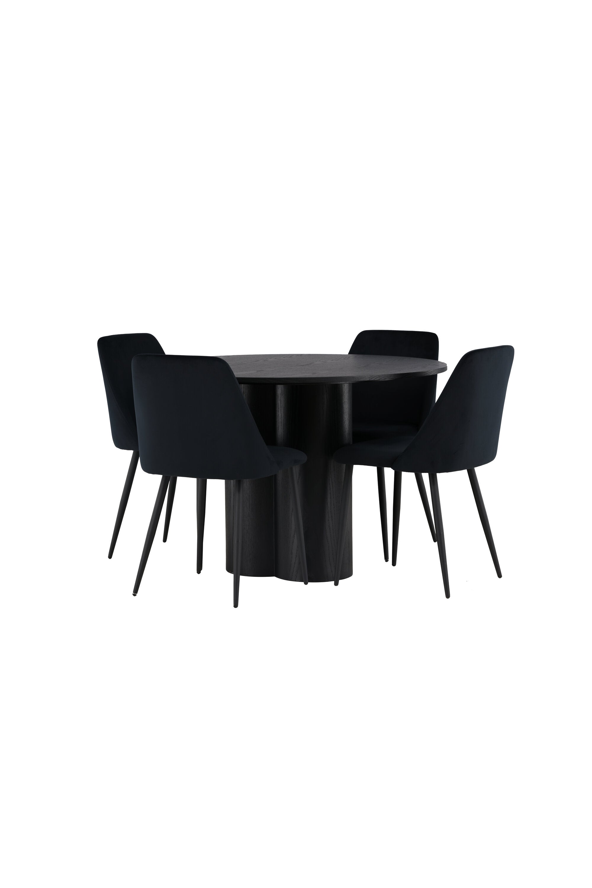 Olivia Esszimmerset + Night ⌀110cm/4St. in Schwarz präsentiert im Onlineshop von KAQTU Design AG. Esszimmerset ist von Venture Home