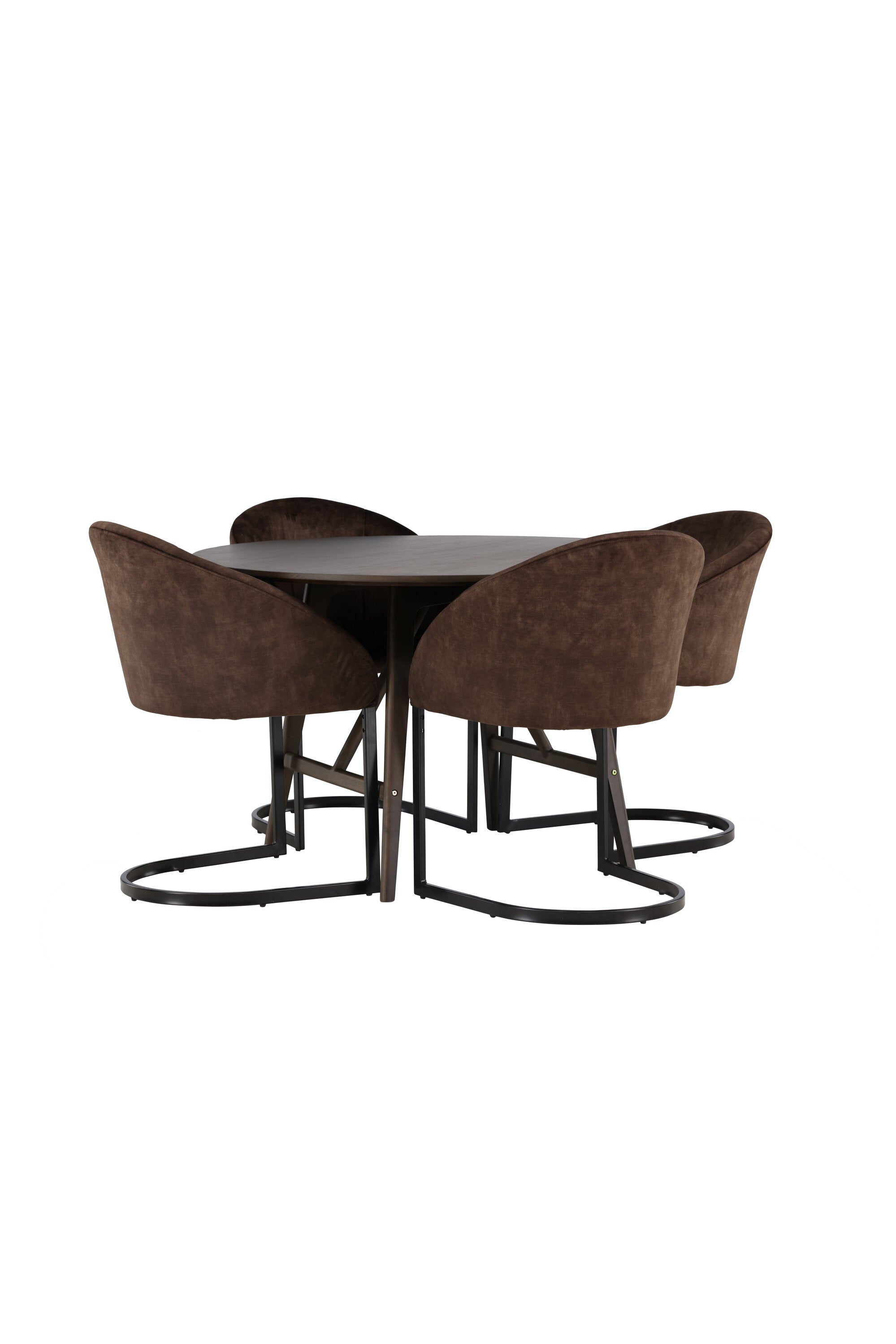 Kaseindon Esszimmerset + Evening ⌀100cm/4St. in Schwarz Braun präsentiert im Onlineshop von KAQTU Design AG. Esszimmerset ist von Venture Home