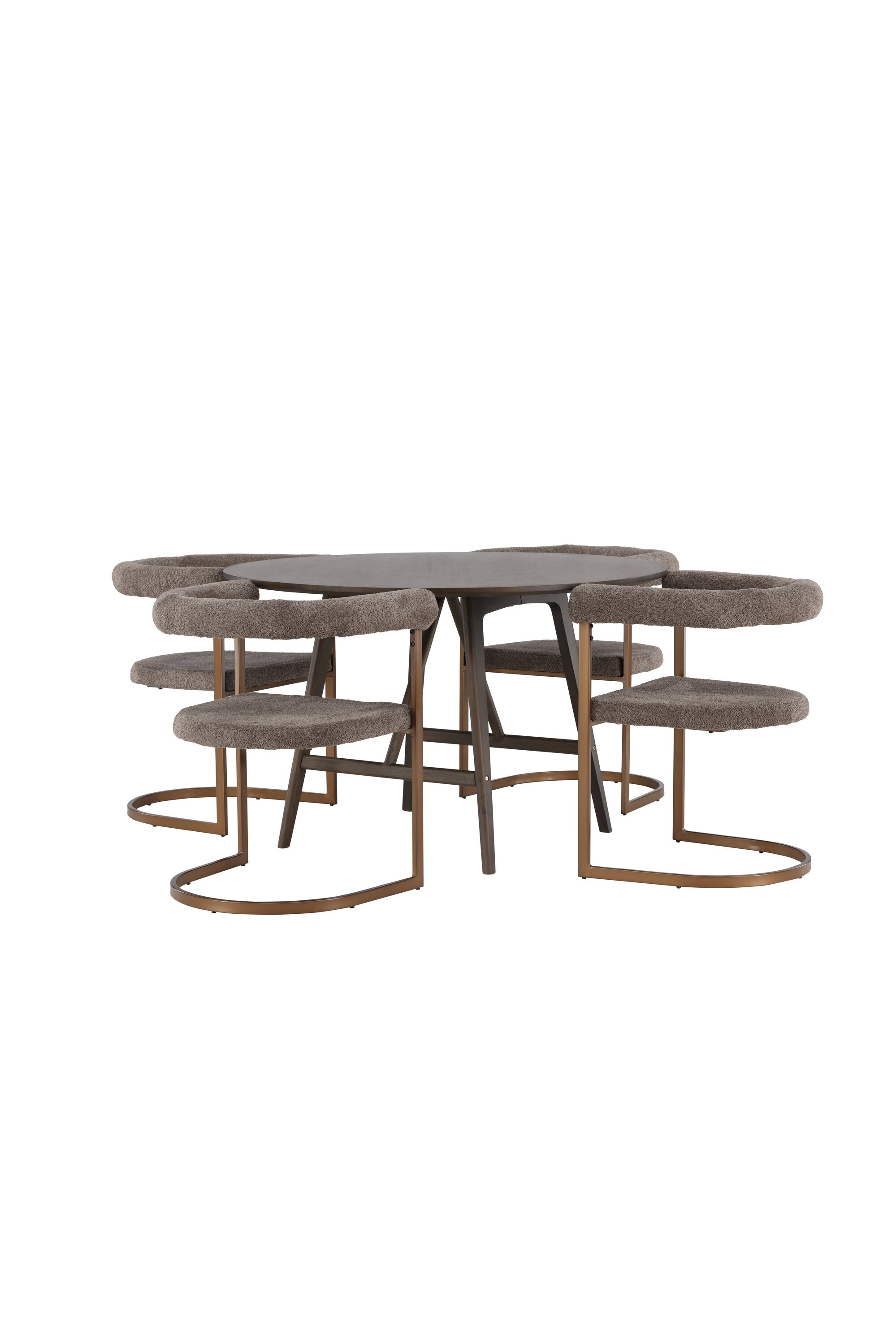Kaseindon Esszimmerset + Morning ⌀100cm/4St. in Braun-grau präsentiert im Onlineshop von KAQTU Design AG. Esszimmerset ist von Venture Home