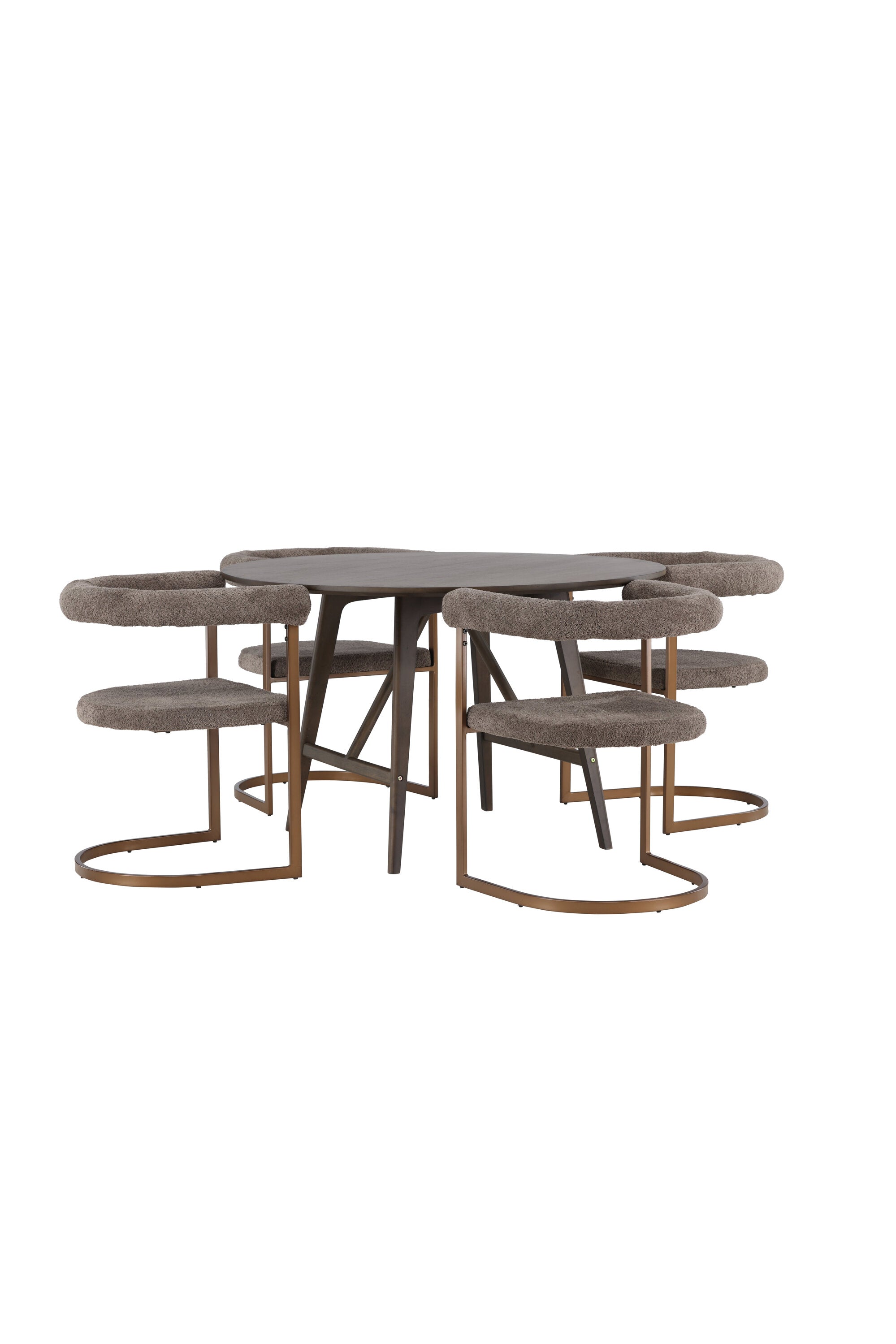 Kaseindon Esszimmerset + Morning ⌀100cm/4St. in Braun-grau präsentiert im Onlineshop von KAQTU Design AG. Esszimmerset ist von Venture Home