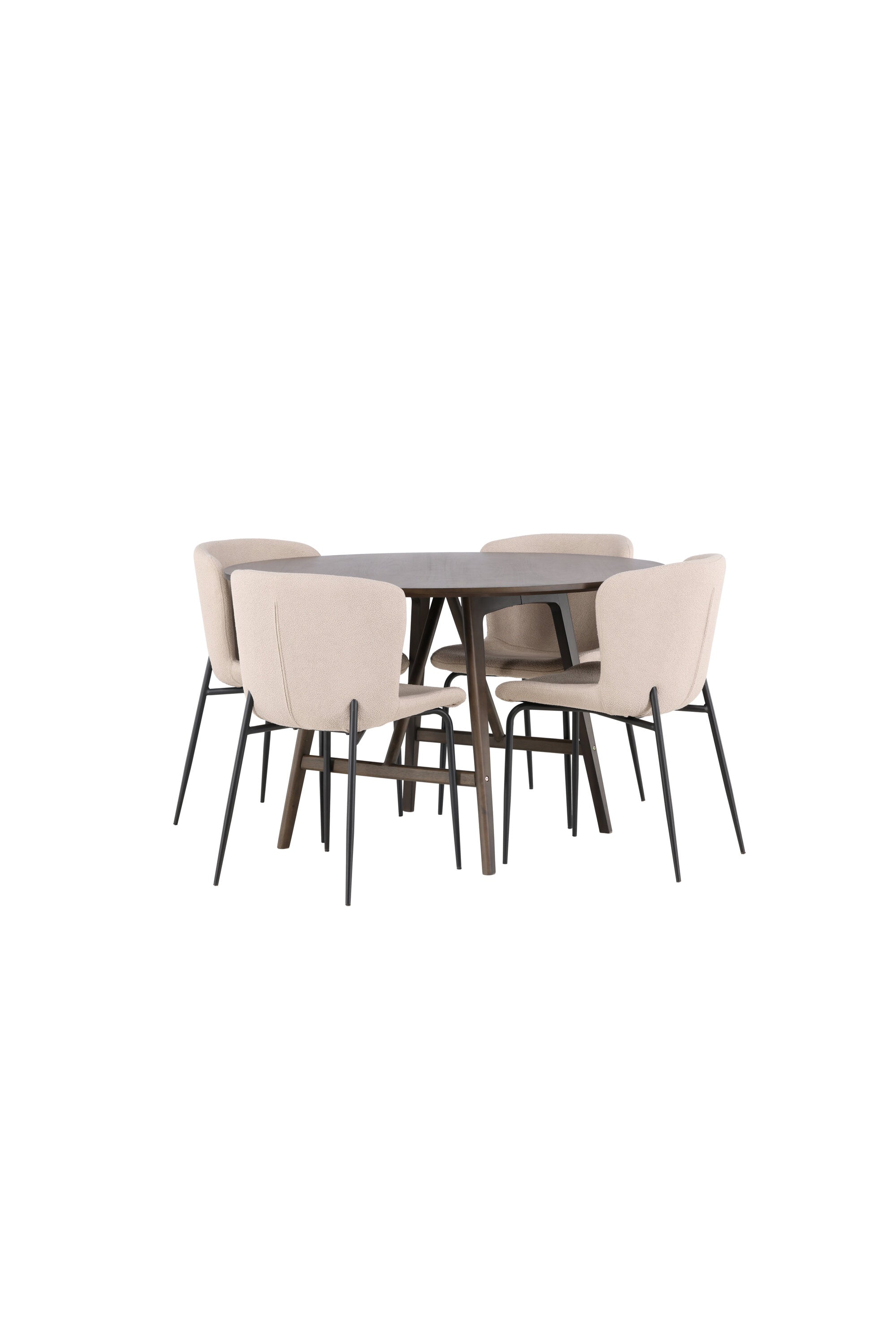 Kaseindon Esszimmerset + Modesto ⌀100cm/4St. in Beige, Schwarz präsentiert im Onlineshop von KAQTU Design AG. Esszimmerset ist von Venture Home