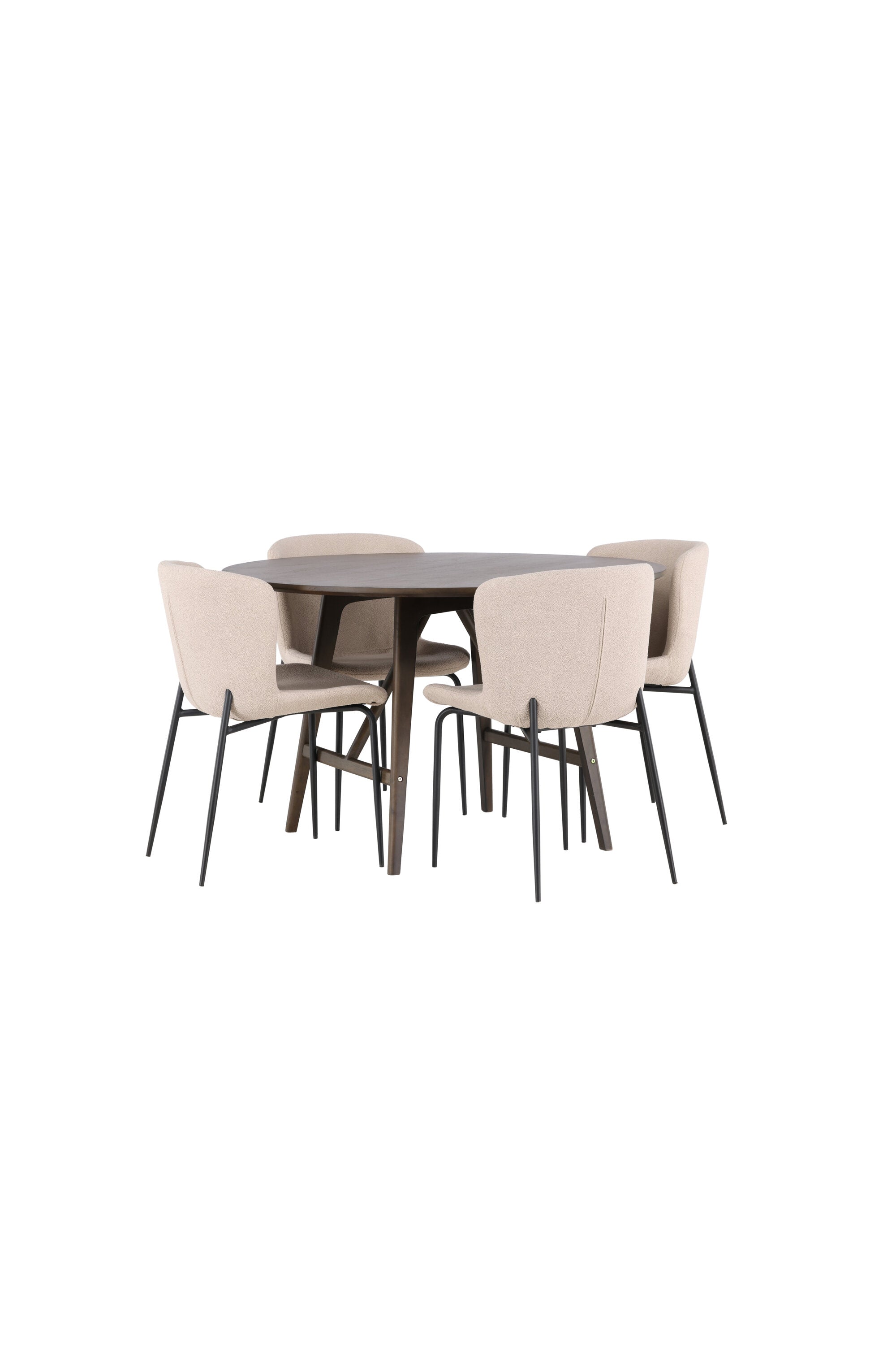 Kaseindon Esszimmerset + Modesto ⌀100cm/4St. in Beige, Schwarz präsentiert im Onlineshop von KAQTU Design AG. Esszimmerset ist von Venture Home