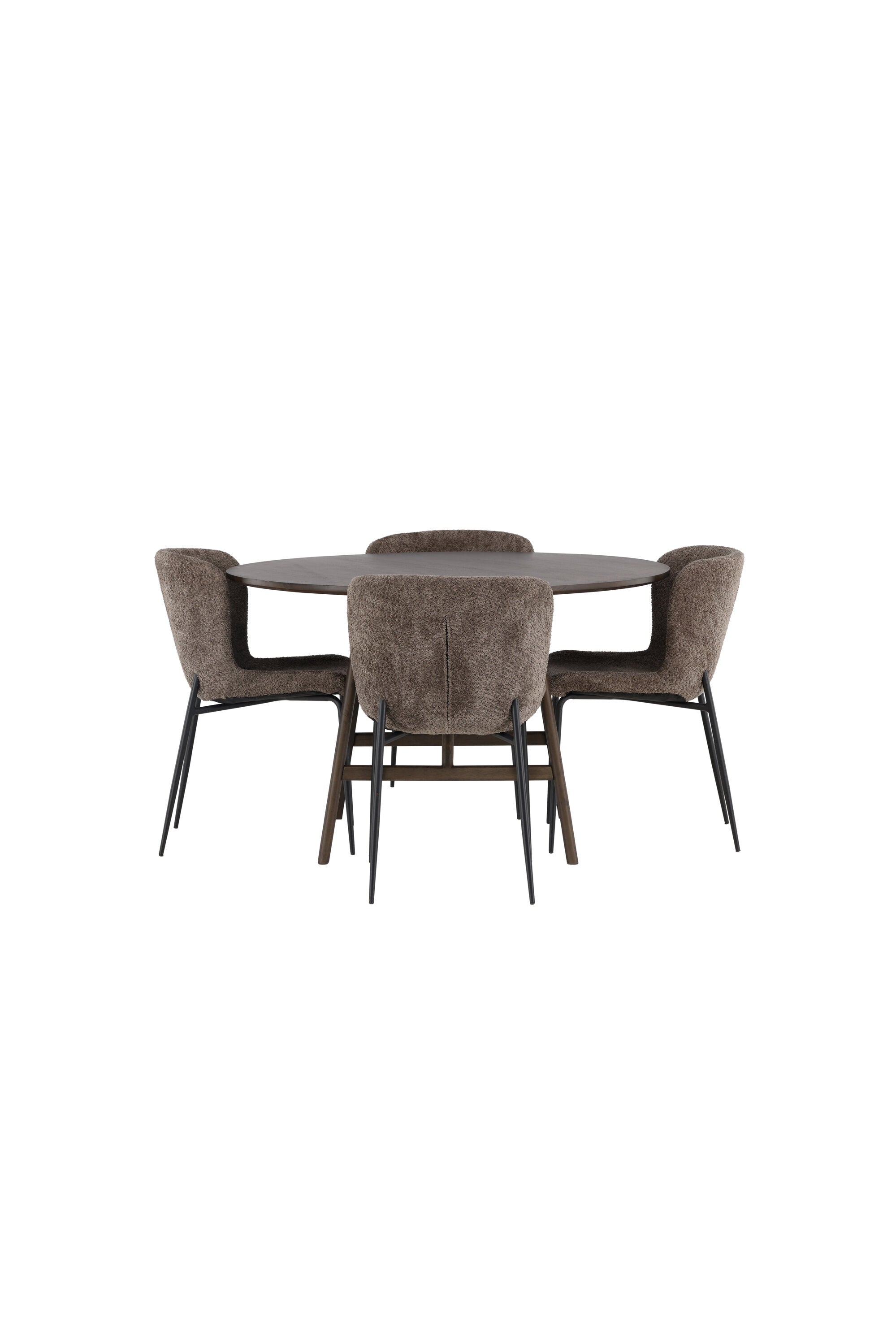 Kaseindon Esszimmerset + Modesto ⌀100cm/4St. in Schwarz, Dunkelgrau präsentiert im Onlineshop von KAQTU Design AG. Esszimmerset ist von Venture Home