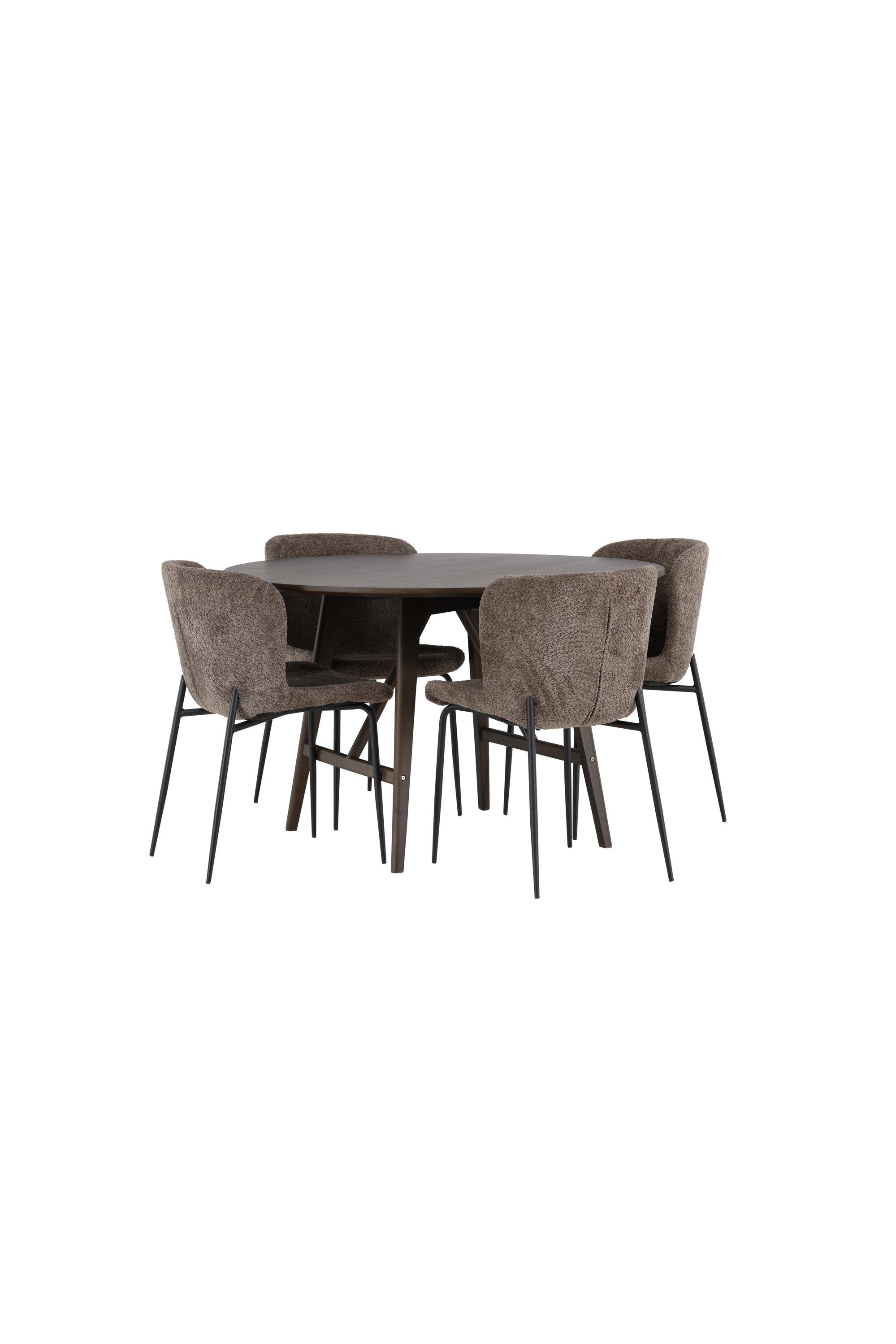 Kaseindon Esszimmerset + Modesto ⌀100cm/4St. in Schwarz, Dunkelgrau präsentiert im Onlineshop von KAQTU Design AG. Esszimmerset ist von Venture Home