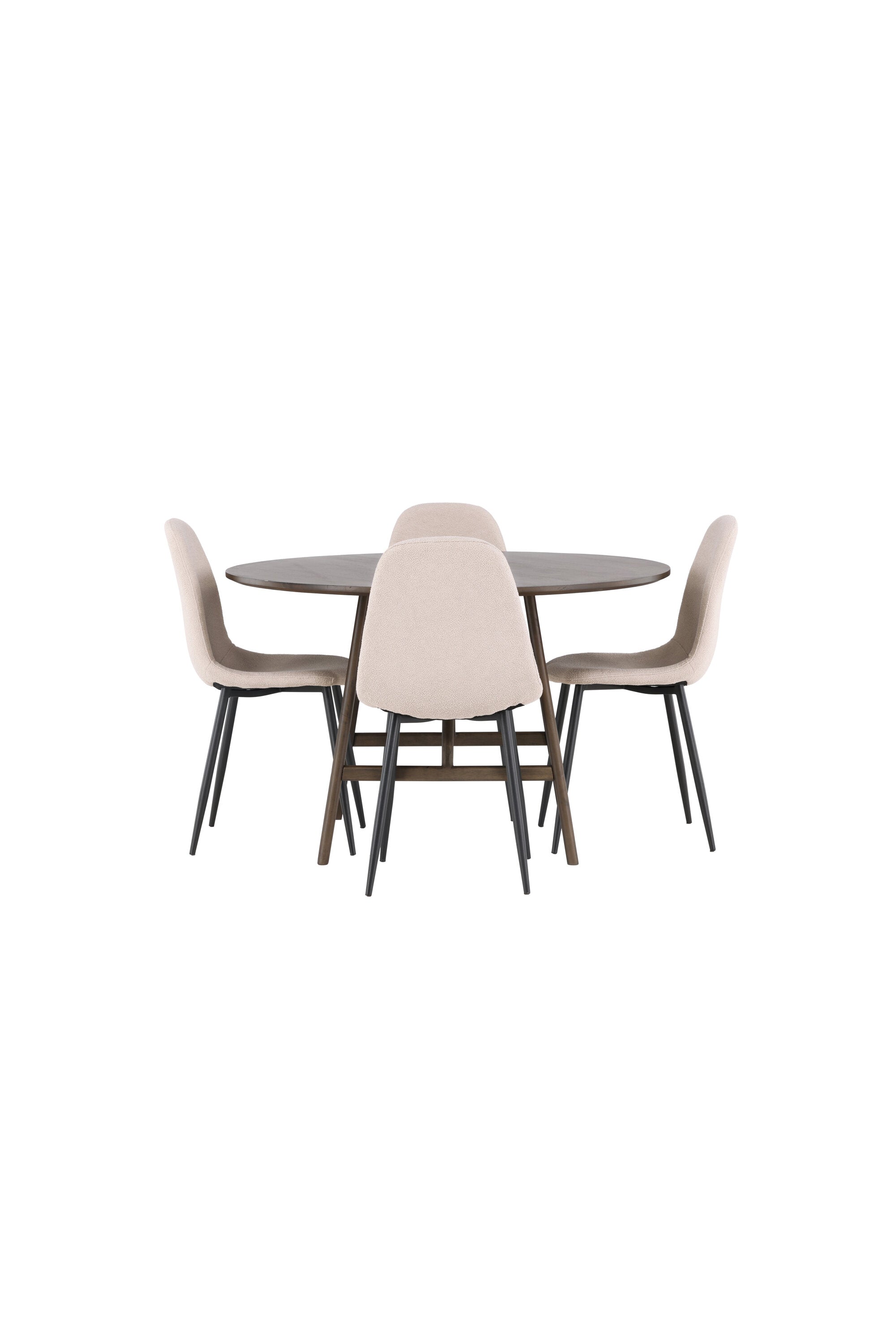 Kaseindon Esszimmerset + Polar ⌀100cm/4St. in Beige, Schwarz präsentiert im Onlineshop von KAQTU Design AG. Esszimmerset ist von Venture Home
