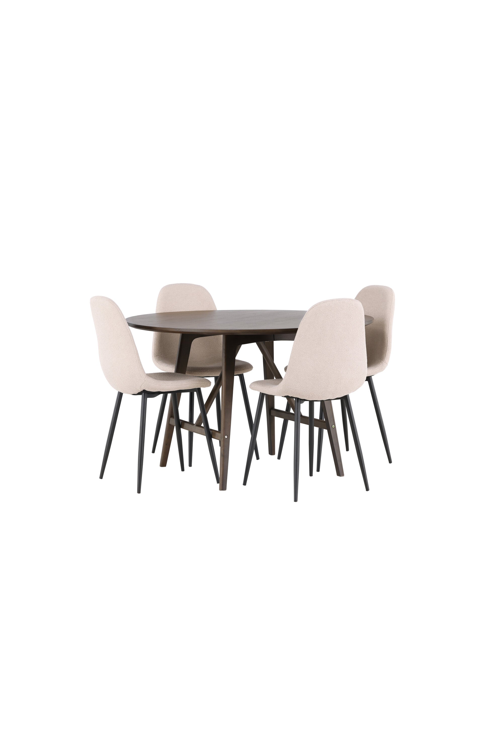 Kaseindon Esszimmerset + Polar ⌀100cm/4St. in Beige, Schwarz präsentiert im Onlineshop von KAQTU Design AG. Esszimmerset ist von Venture Home