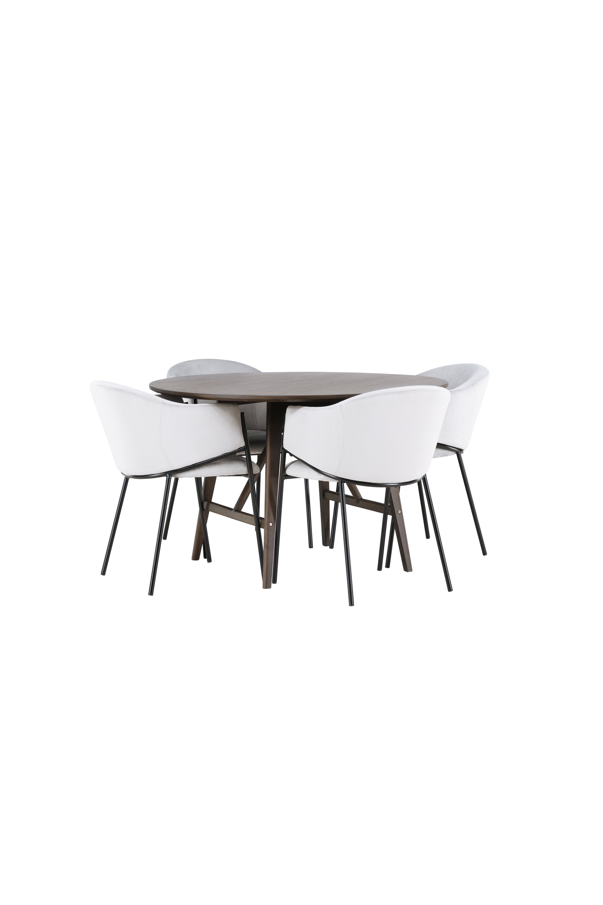 Kaseindon Esszimmerset + Evelina ⌀100cm/4St. in Schwarzgrau präsentiert im Onlineshop von KAQTU Design AG. Esszimmerset ist von Venture Home